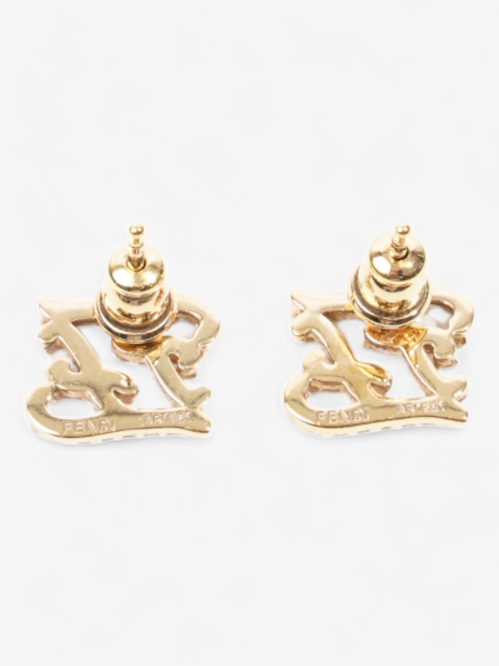 Fendi FF Earrings Gold / White Base Metal