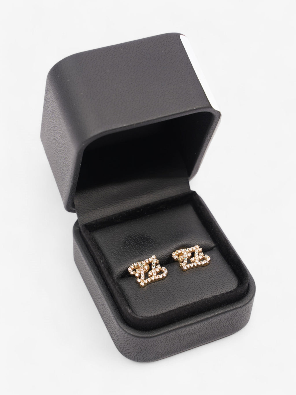Fendi FF Earrings Gold / White Base Metal
