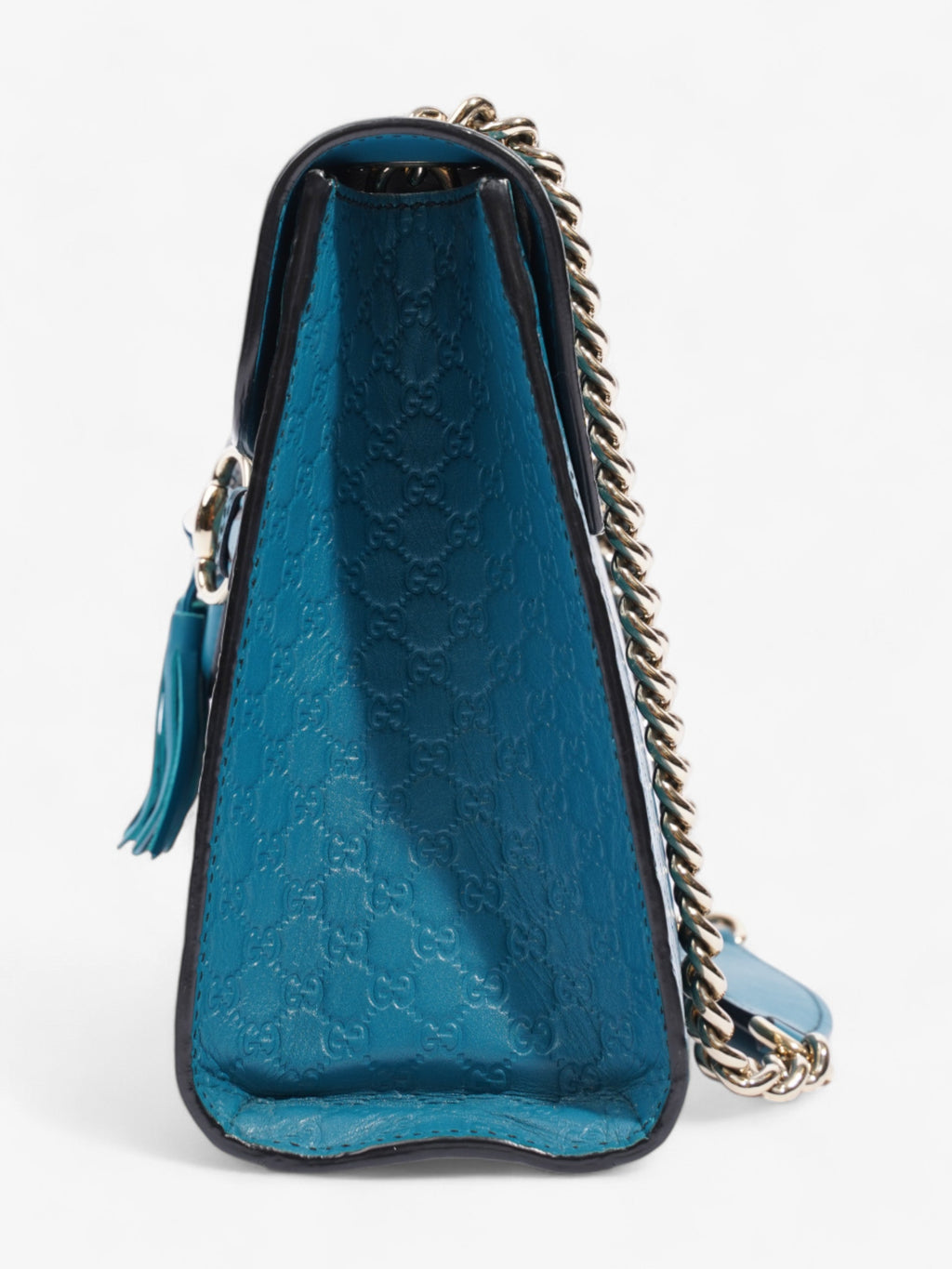 Gucci Emily Guccissima Chain Deep Cobalt Embossed Leather Medium