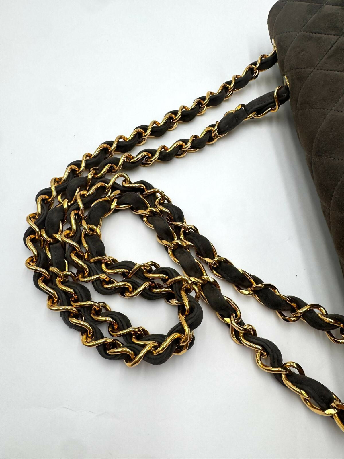 Chanel Vintage Series 3 Suede Maxi Flap Bag