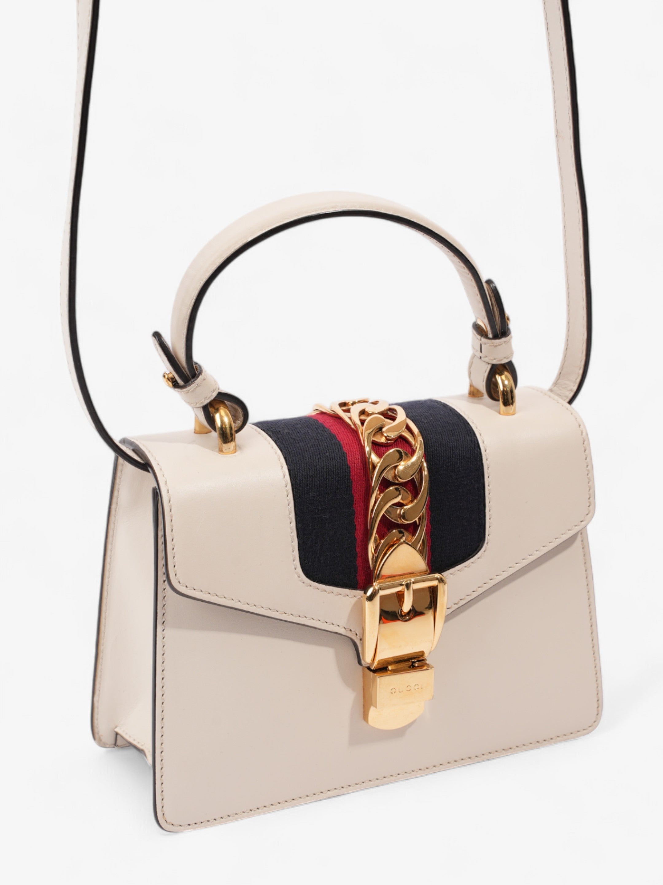 Gucci Sylvie White / Blue / Red Leather Mini