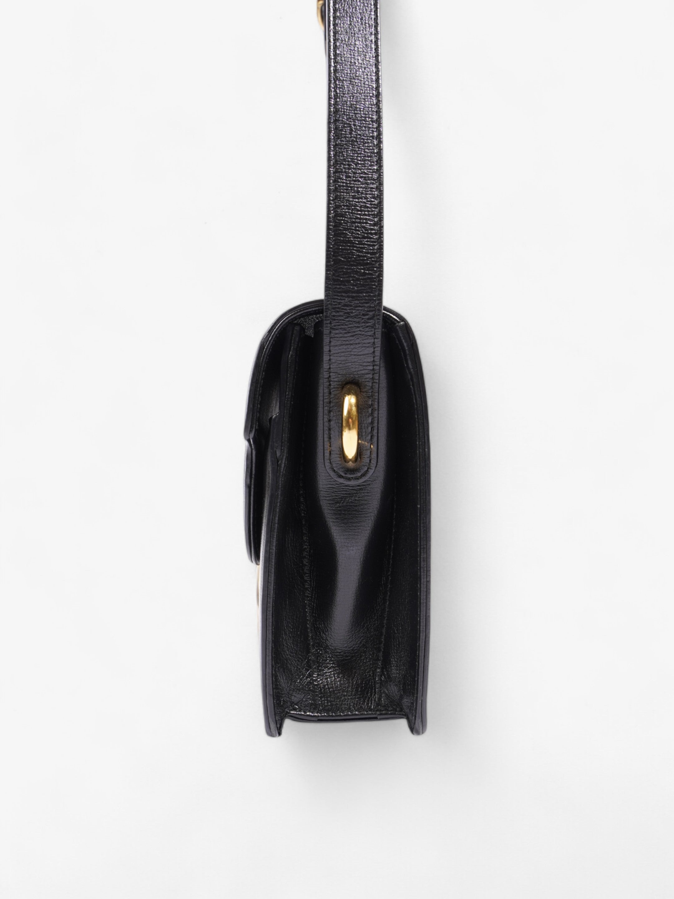 Gucci Torchon GG Ring Black Calfskin Leather Small