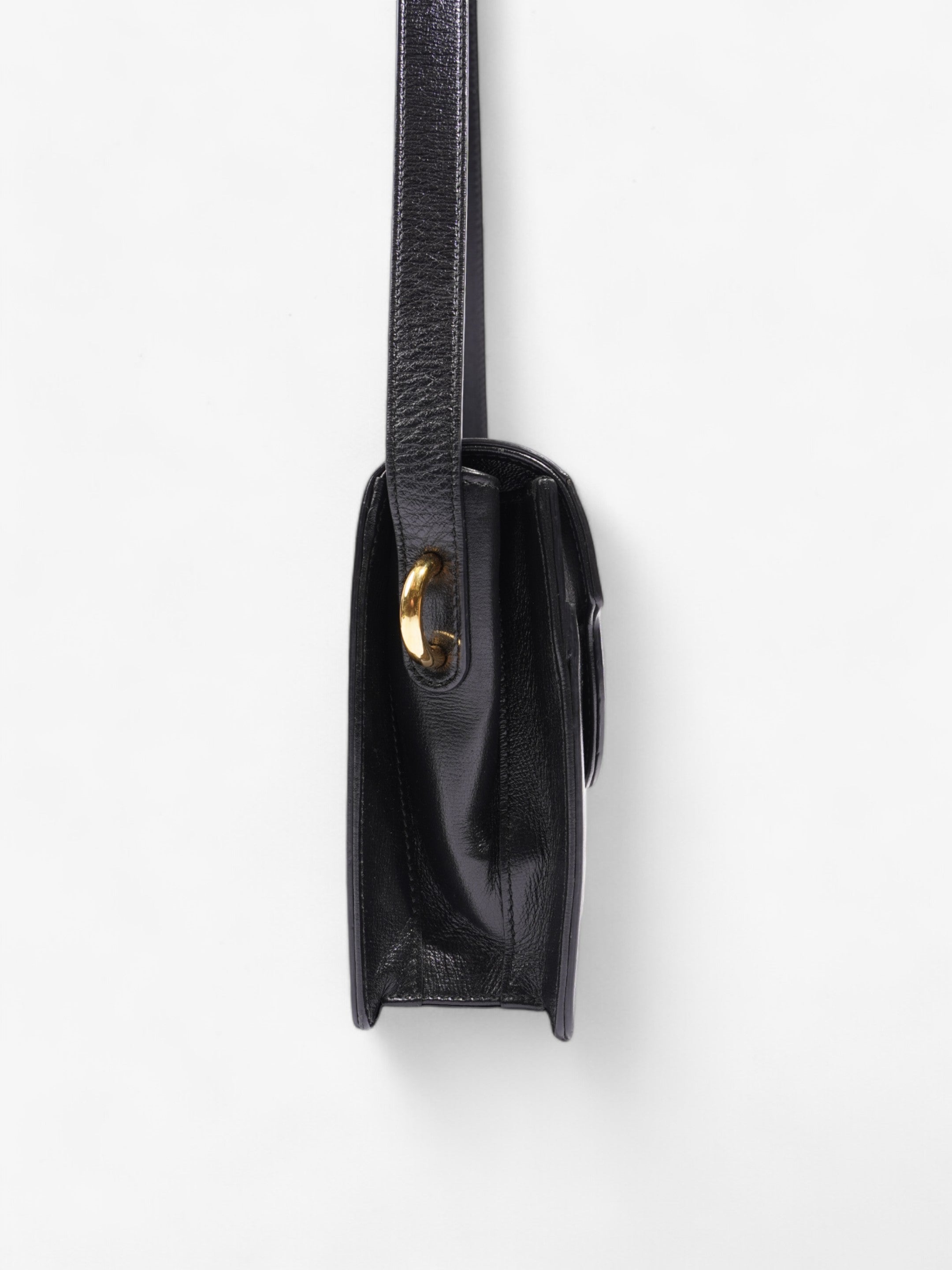 Gucci Torchon GG Ring Black Calfskin Leather Small