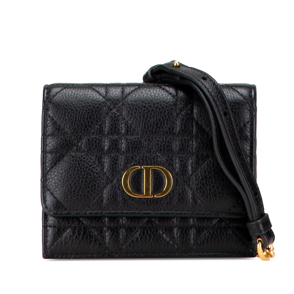 Caro Flap Double Pouch Crossbody Bag Cannage Quilt Calfskin