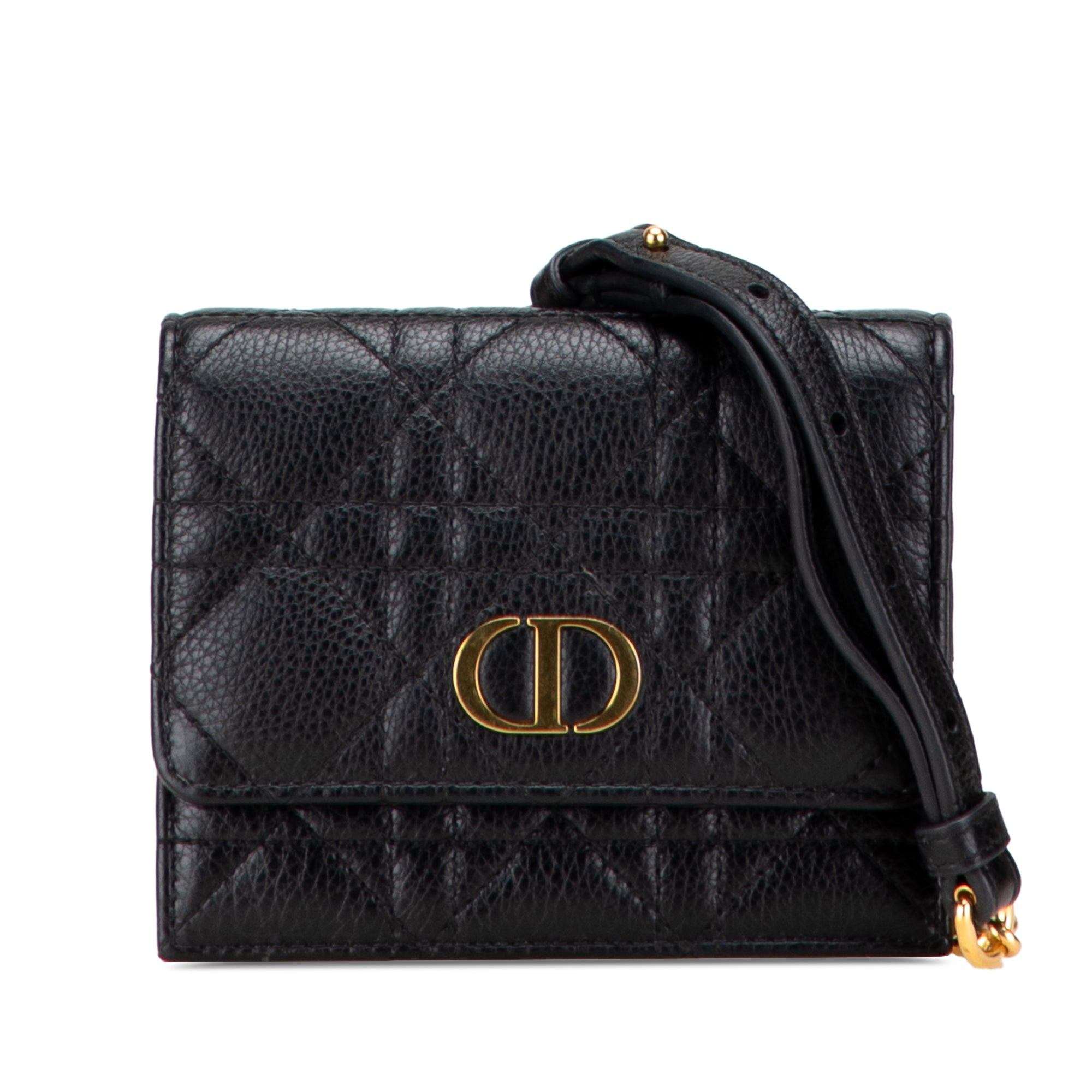 Caro Flap Double Pouch Crossbody Bag Cannage Quilt Calfskin