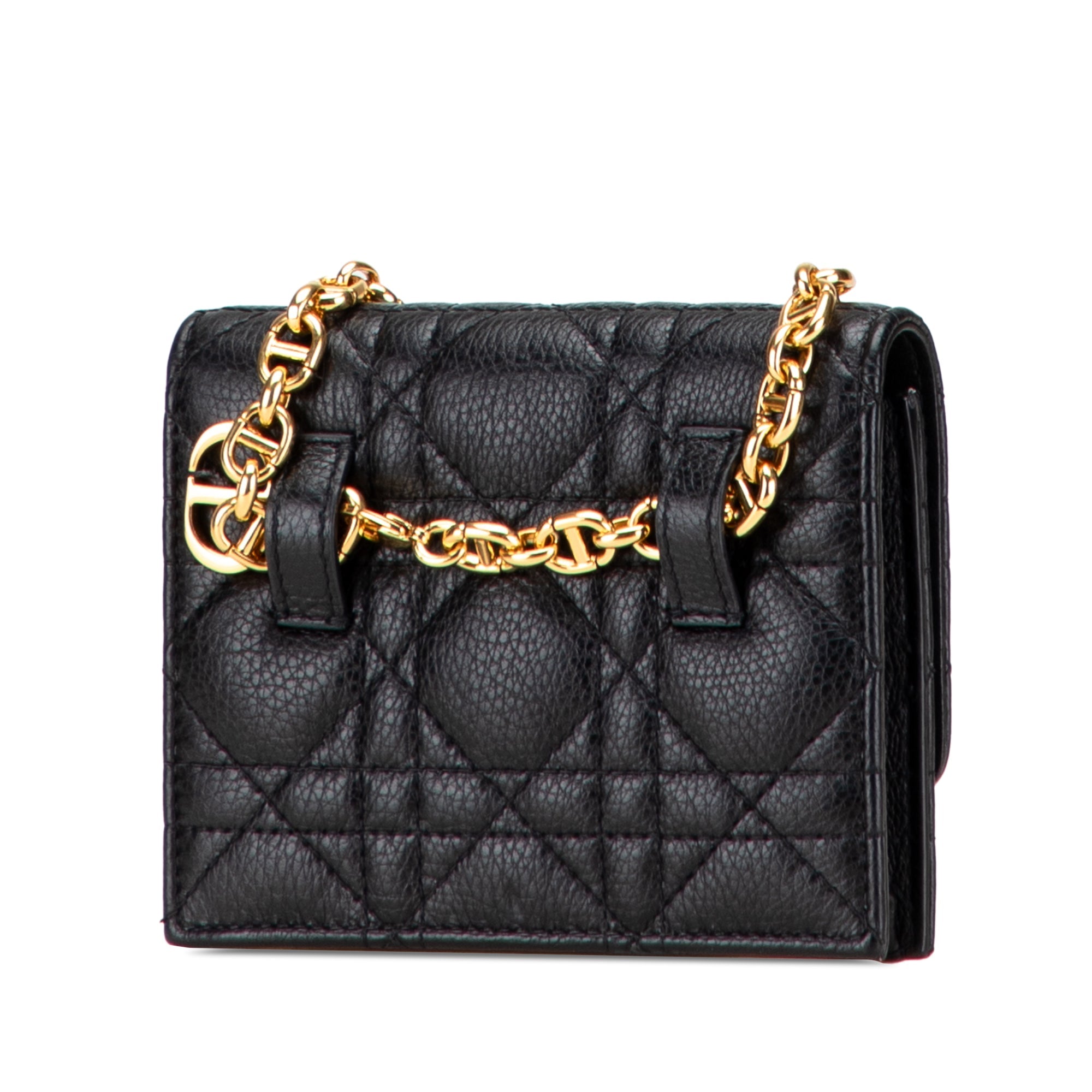 Caro Flap Double Pouch Crossbody Bag Cannage Quilt Calfskin