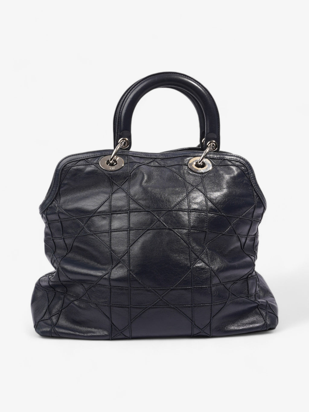 Christian Dior Granville Bag Navy Blue Leather Medium