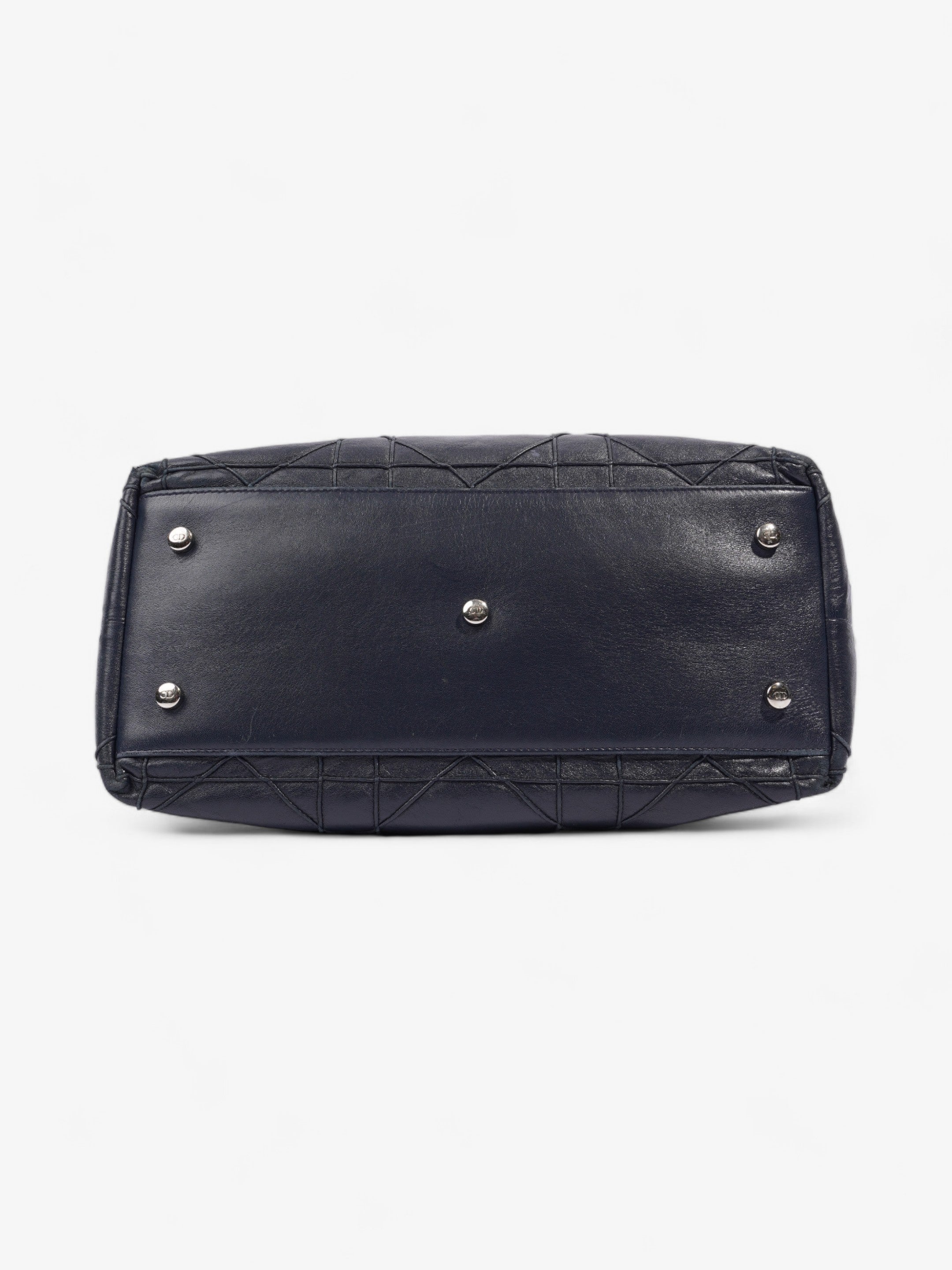 Christian Dior Granville Bag Navy Blue Leather Medium