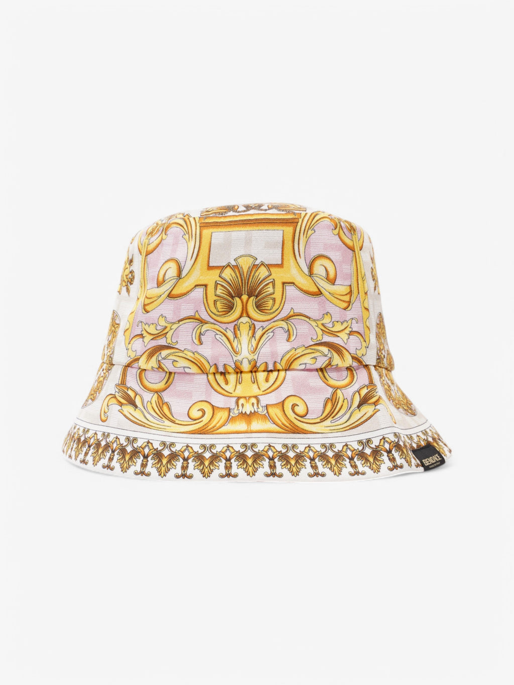 Fendi x Versace Fendace FF Baroque Bucket Hat Pink / Yellow / White Silk Medium
