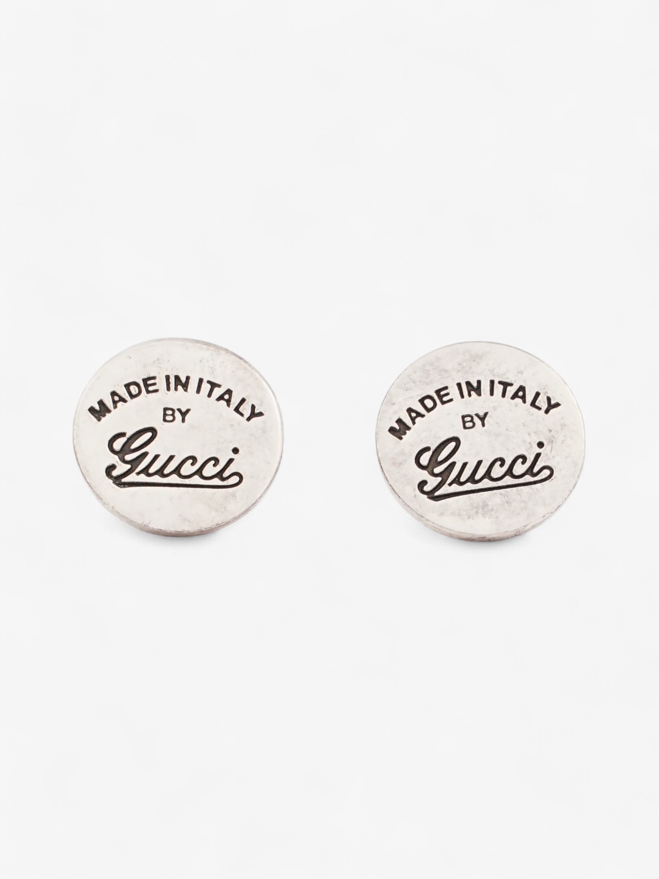 Gucci Logo Earrings Silver Silver Sterling
