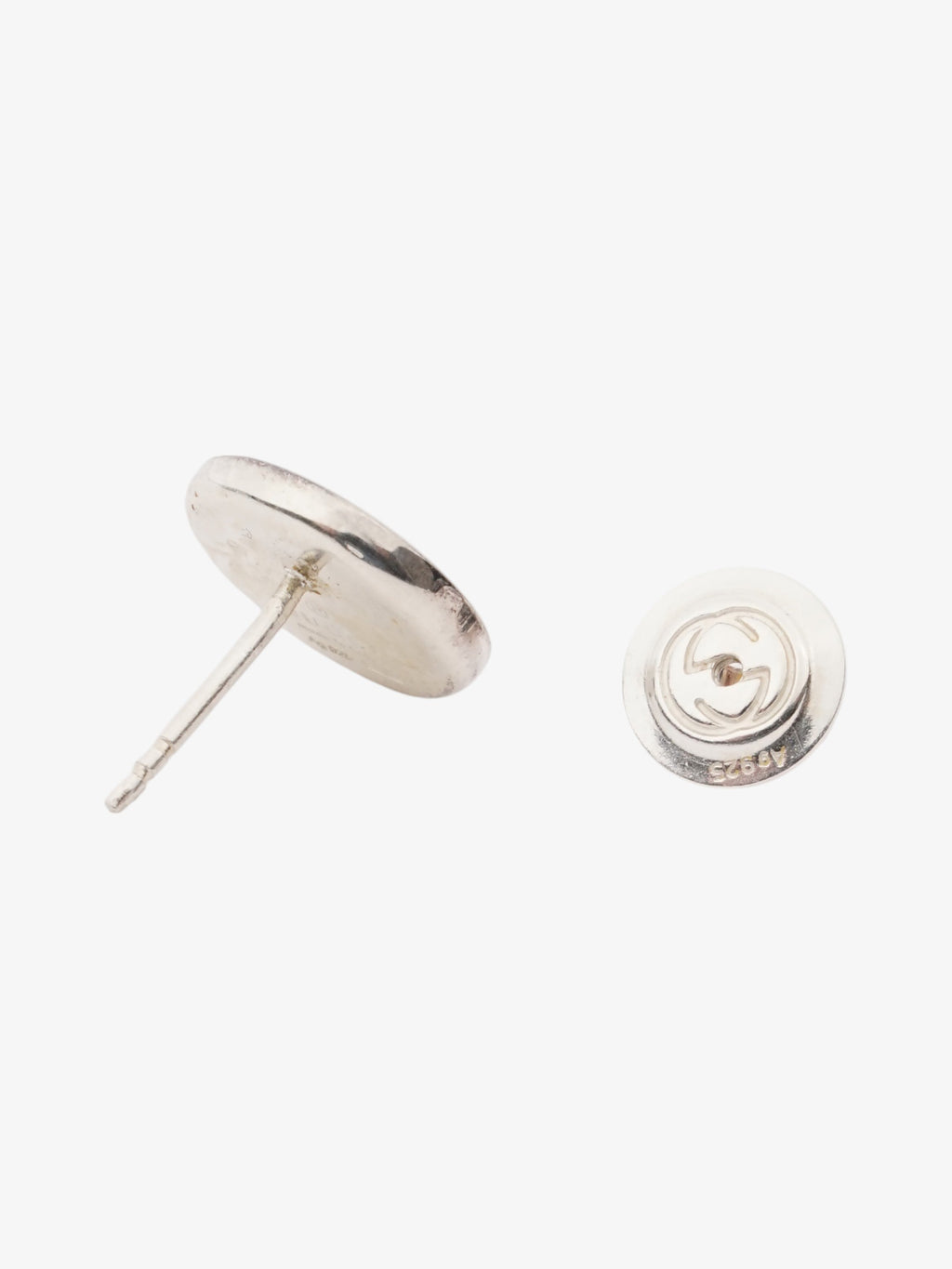 Gucci Logo Earrings Silver Silver Sterling