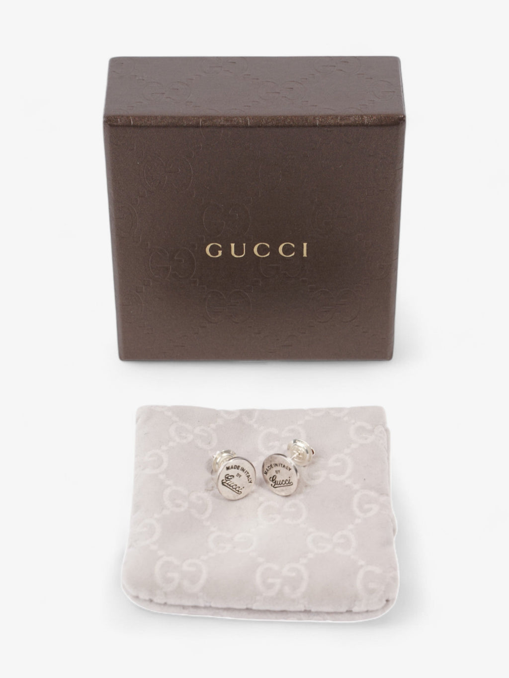 Gucci Logo Earrings Silver Silver Sterling