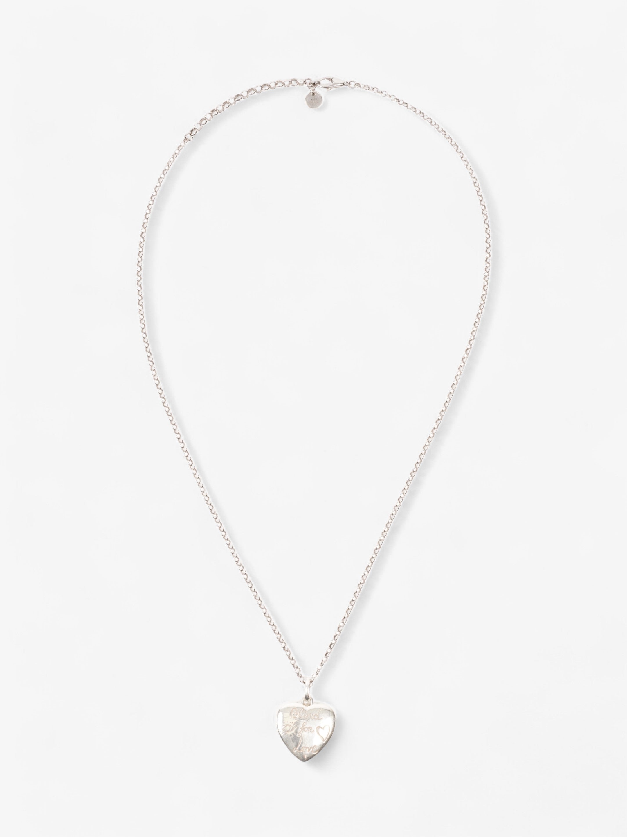 Gucci Blind For Love Necklace Silver Silver Sterling