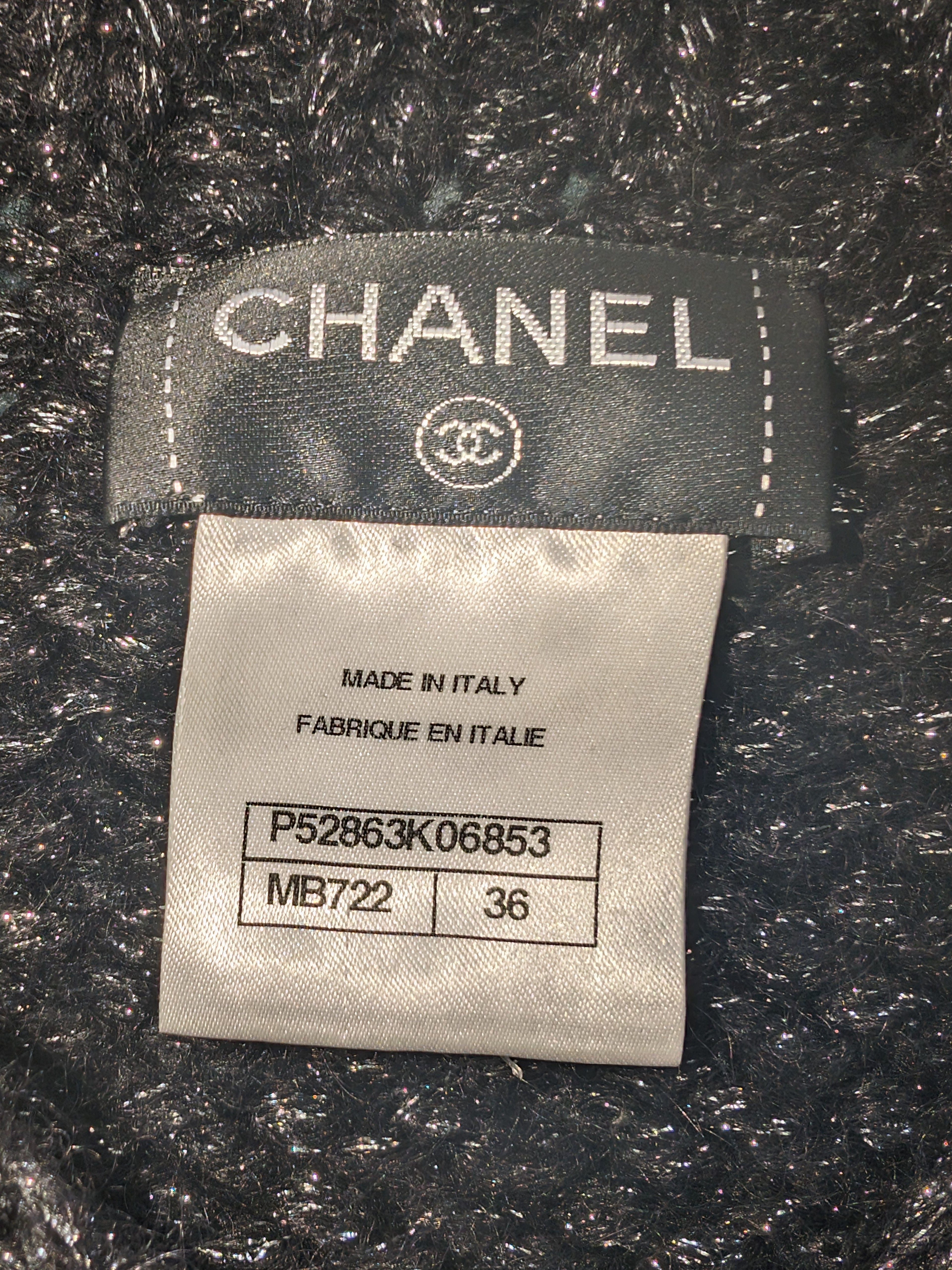 Chanel 2015 AW Black and Brown Shimmer Knit igan Sweater - FR36 / 4