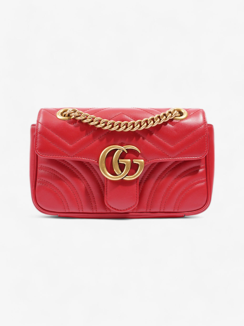 Gucci GG Marmont Red Matelasse Leather Mini