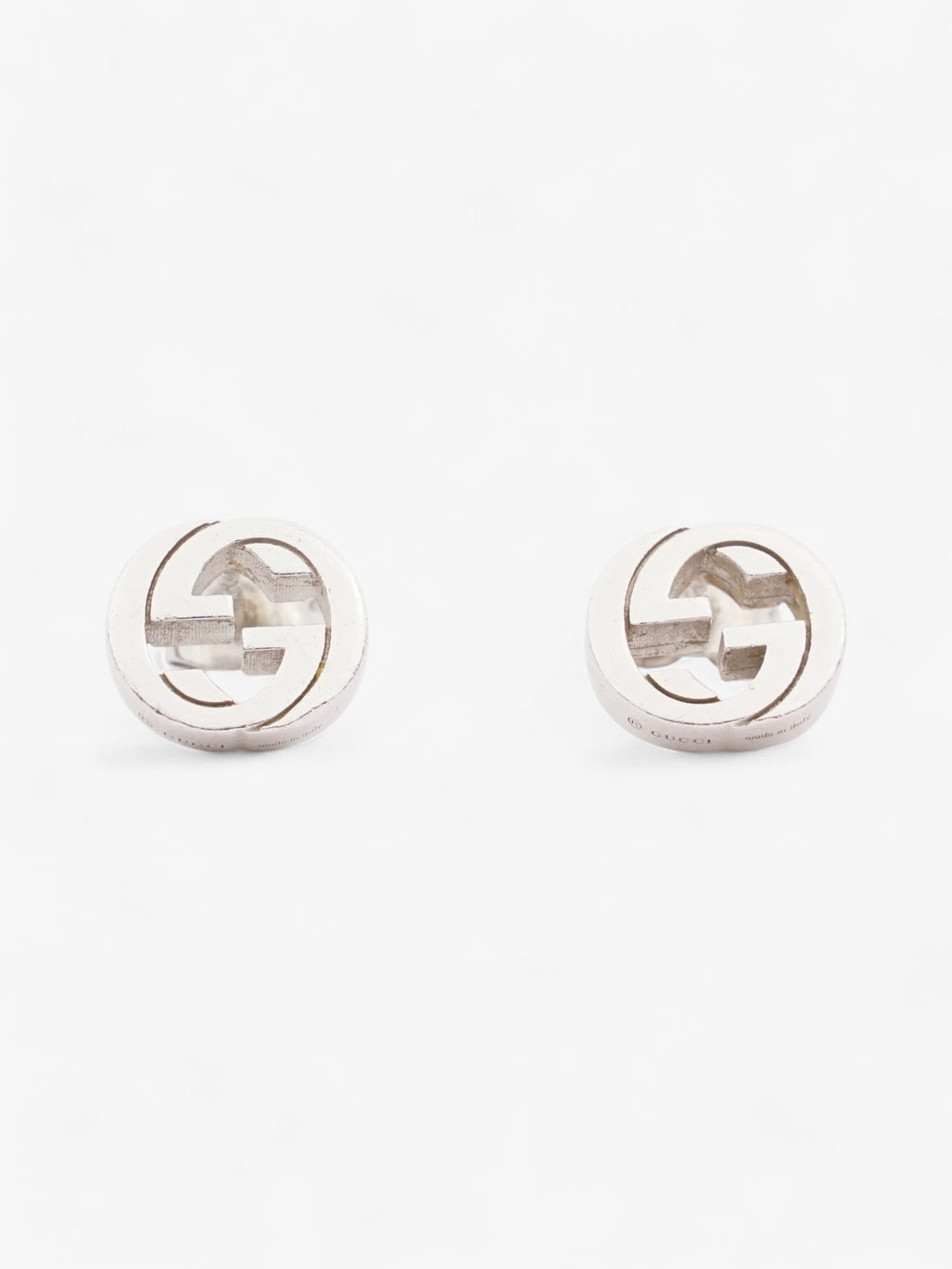 Gucci Interlocking G Earrings Silver Silver Sterling