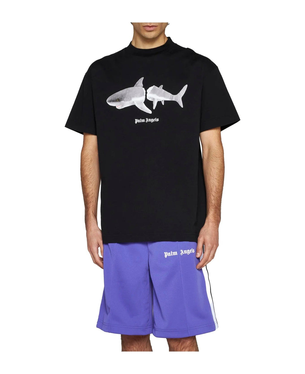 PALM ANGELS LOGO PRINTED SHORTS