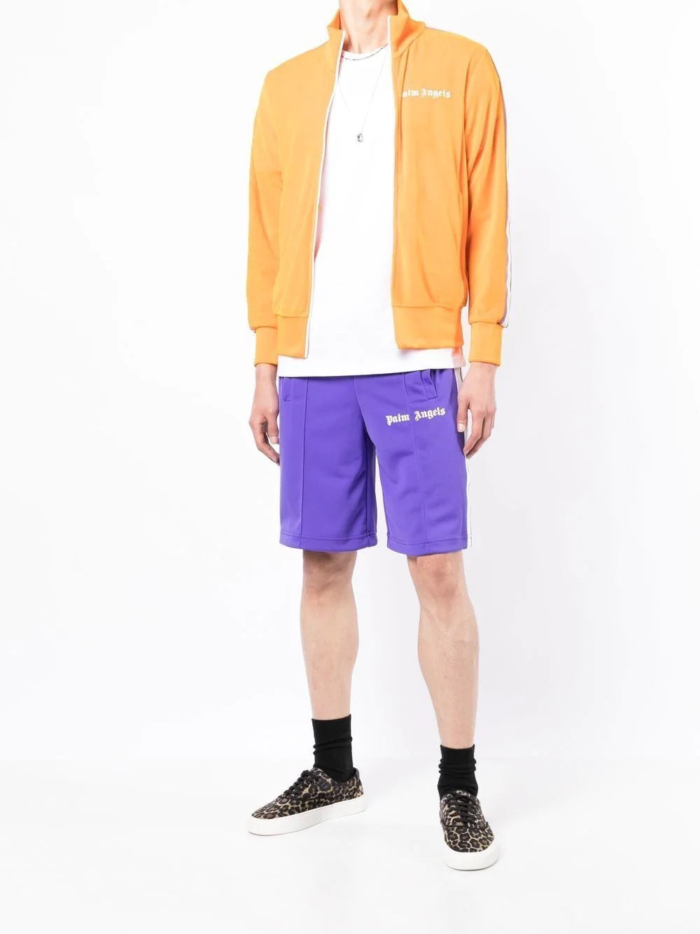 PALM ANGELS LOGO PRINTED SHORTS