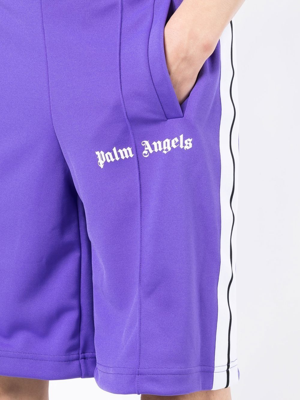 PALM ANGELS LOGO PRINTED SHORTS