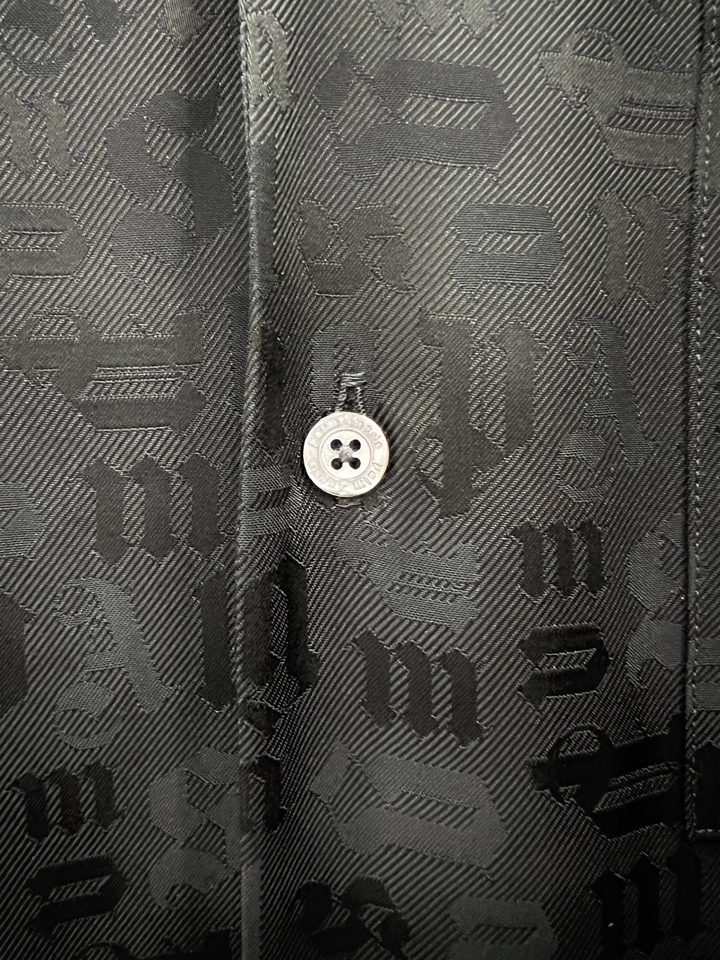 PALM ANGELS TONAL MONOGRAM BOWLING SHIRT