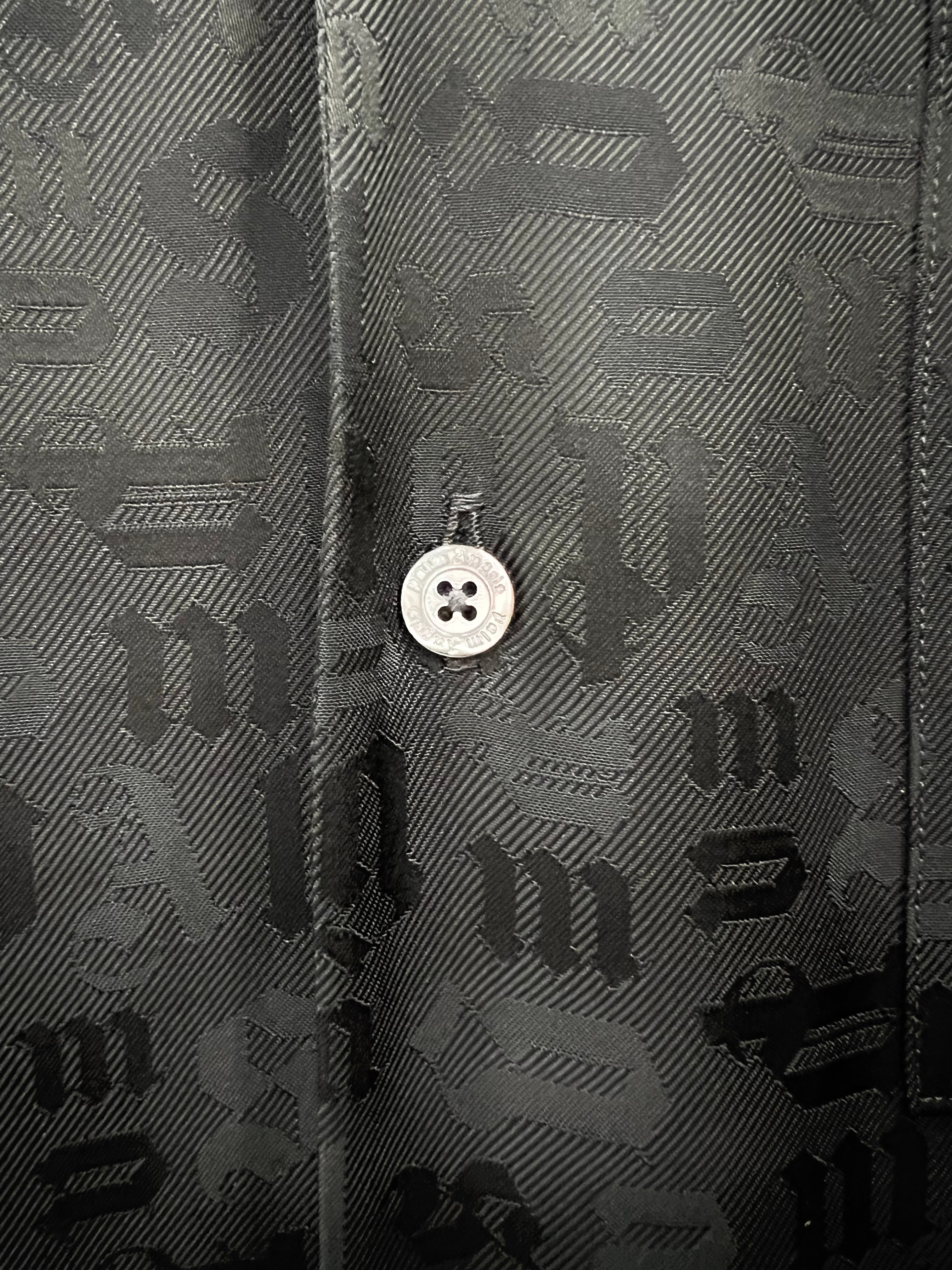 PALM ANGELS TONAL MONOGRAM BOWLING SHIRT