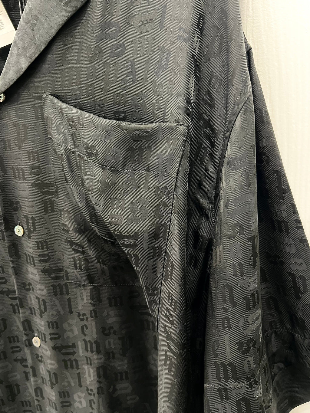 PALM ANGELS TONAL MONOGRAM BOWLING SHIRT
