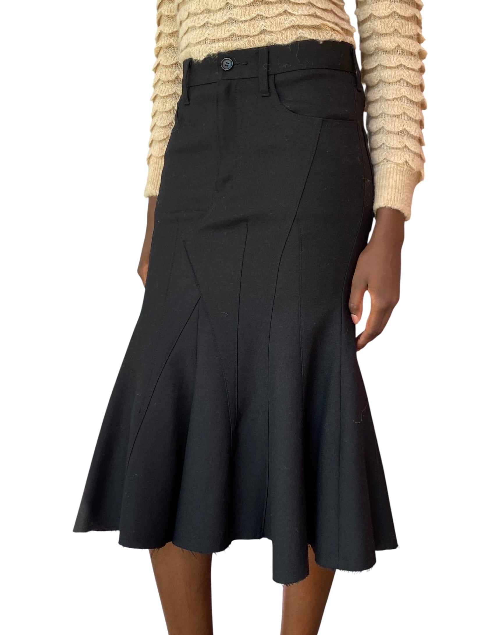 Junya Watanabe Black Wool Mermaid Skirt - XS / S