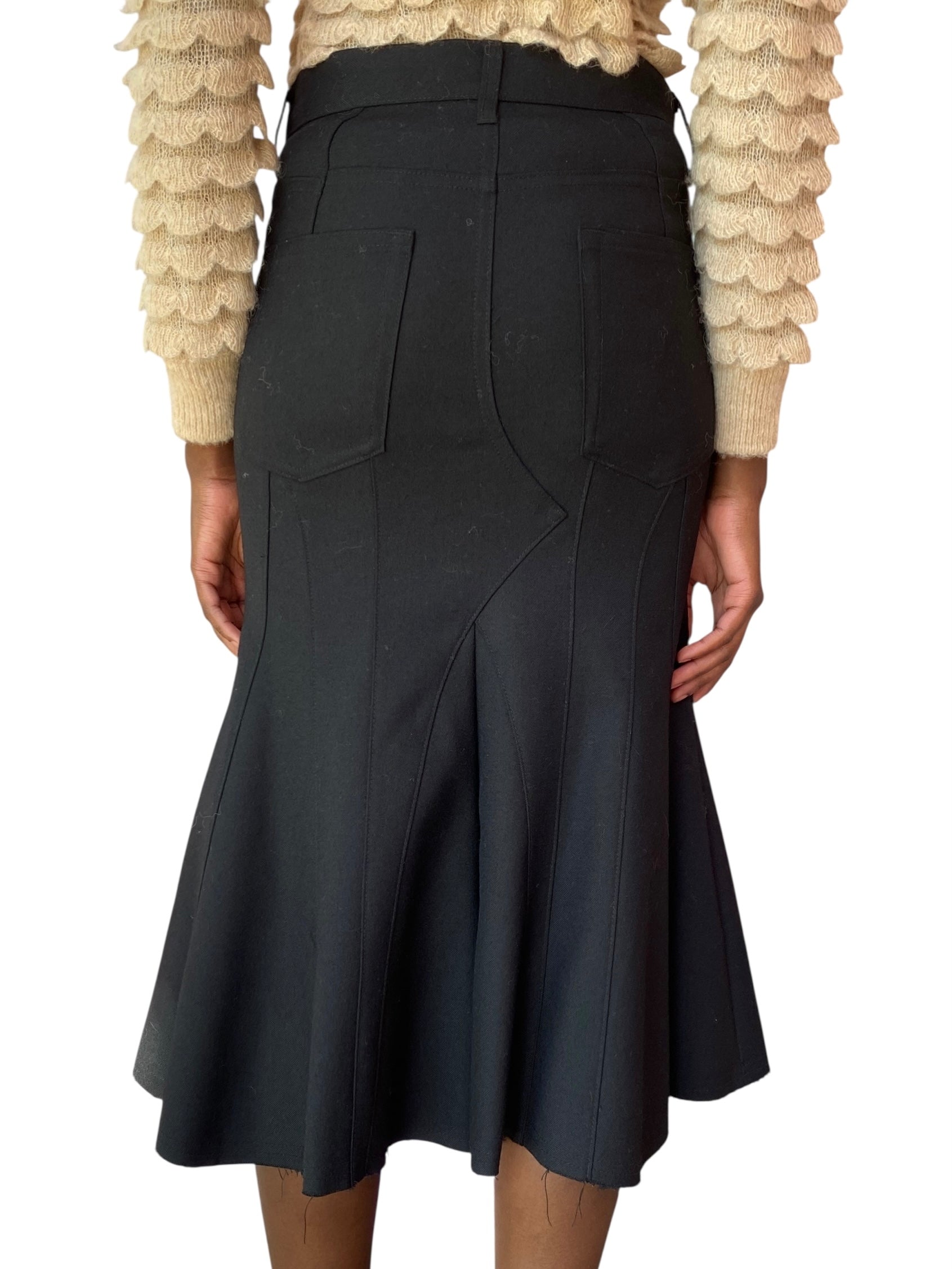 Junya Watanabe Black Wool Mermaid Skirt - XS / S