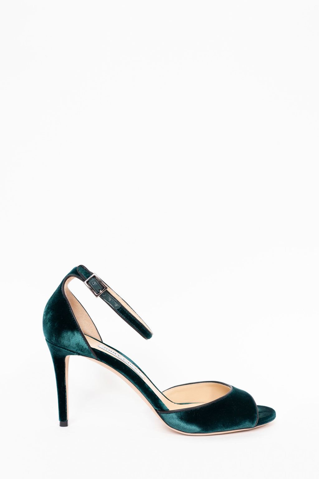 Jimmy Choo Green Velvet Strap Heels Size 40.5