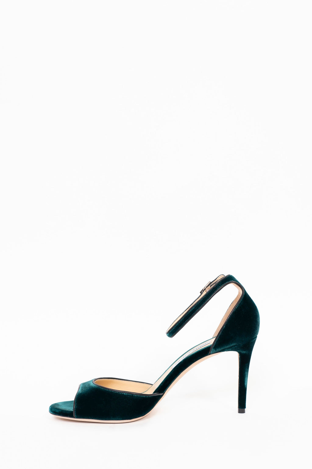 Jimmy Choo Green Velvet Strap Heels Size 40.5