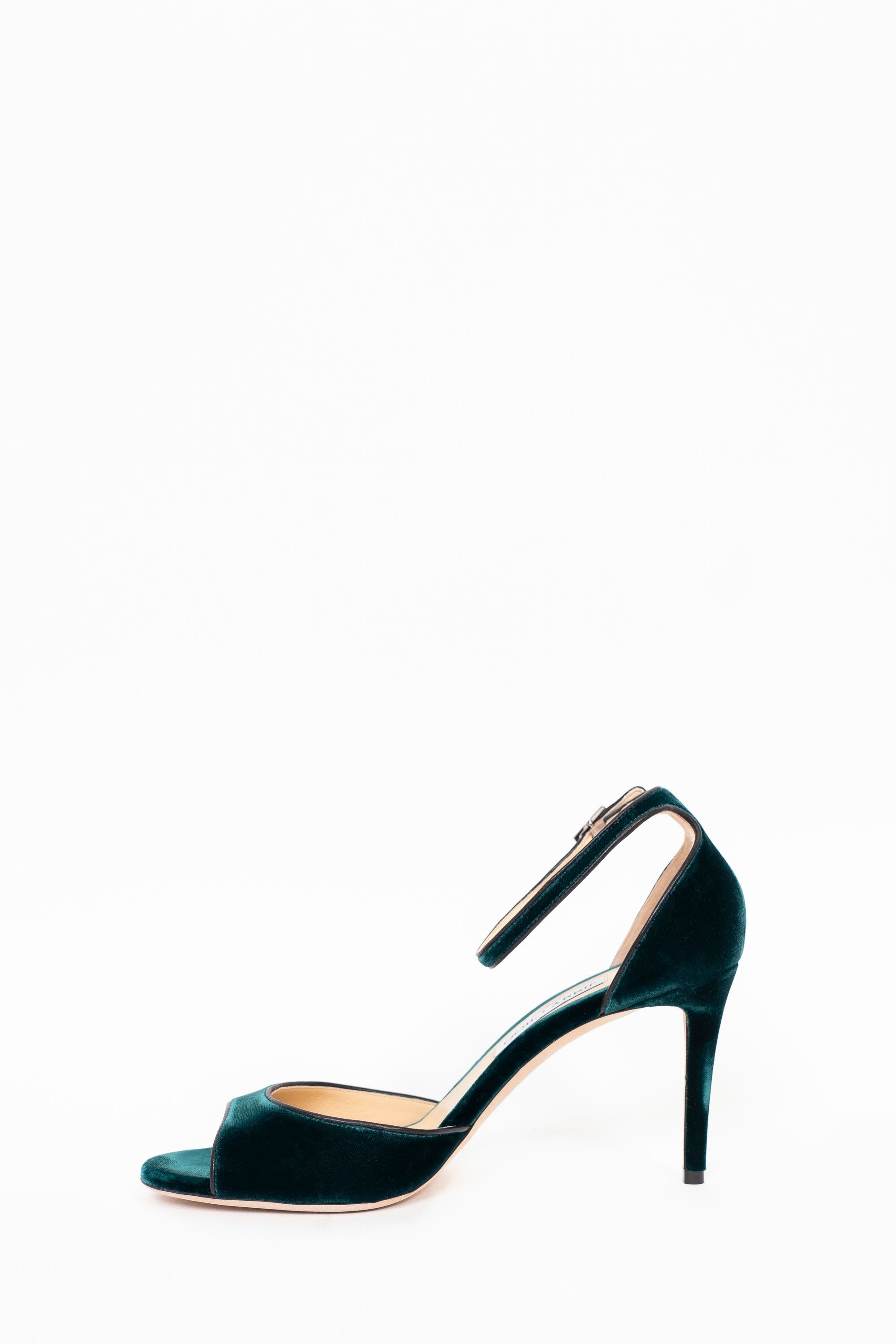 Jimmy Choo Green Velvet Strap Heels Size 40.5