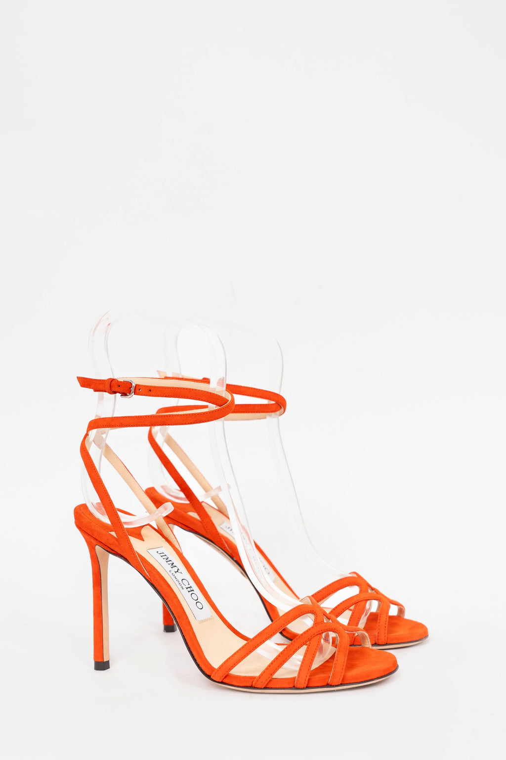 Jimmy Choo Orange Suede Strappy Heels Size 36