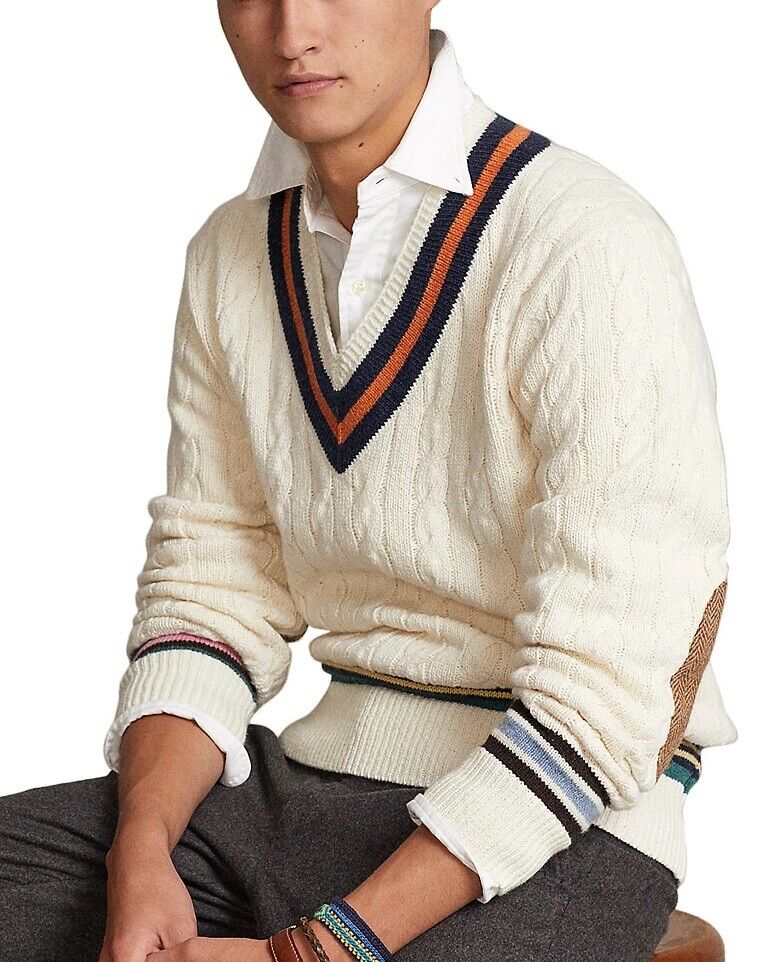 POLO RALPH LAUREN MEN'S COTTON CASHMERE CRICKET SWEATER