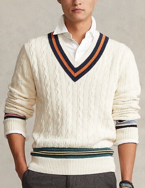 POLO RALPH LAUREN MEN'S COTTON CASHMERE CRICKET SWEATER