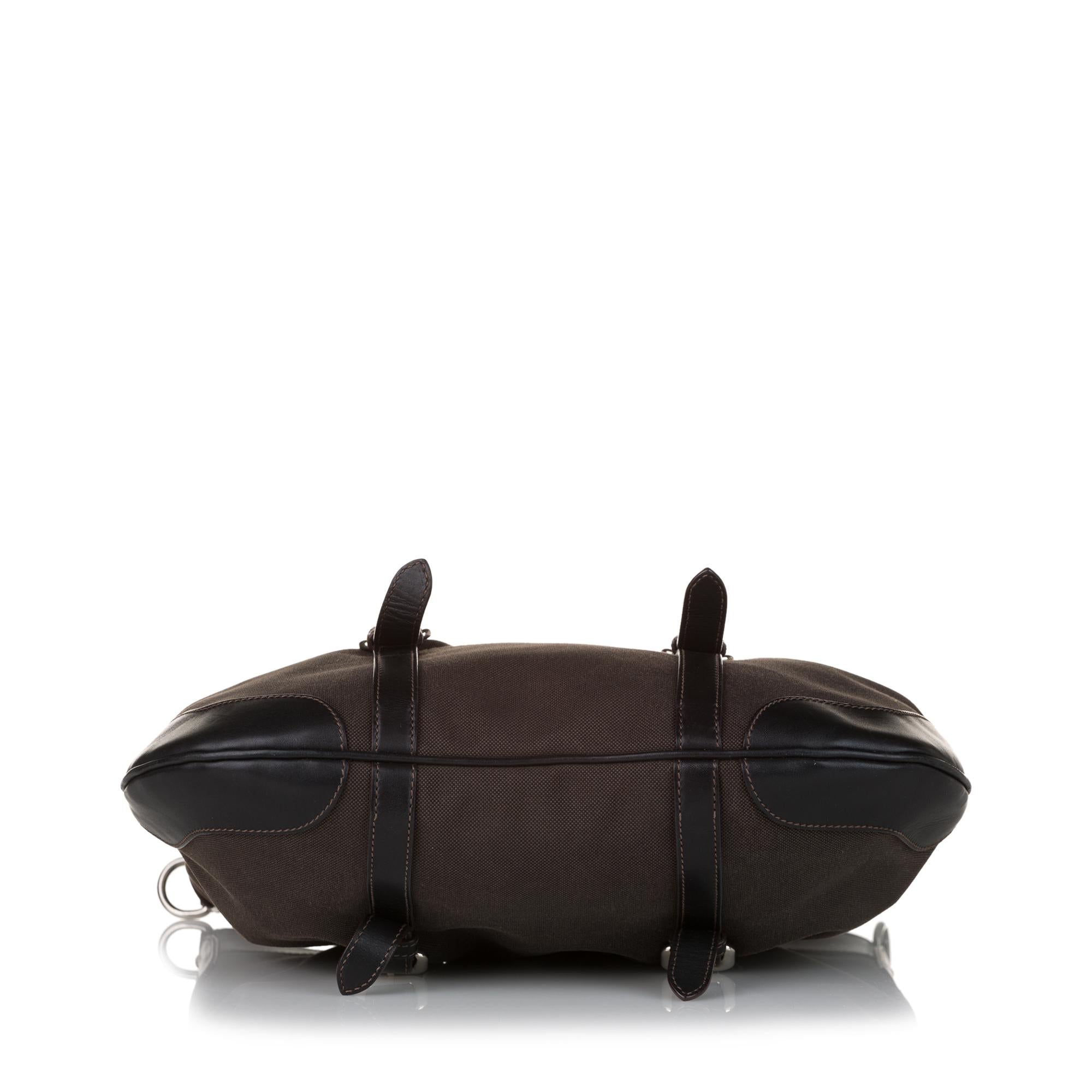 Prada Convertible Belted Canvas Satchel (SHG-37587)
