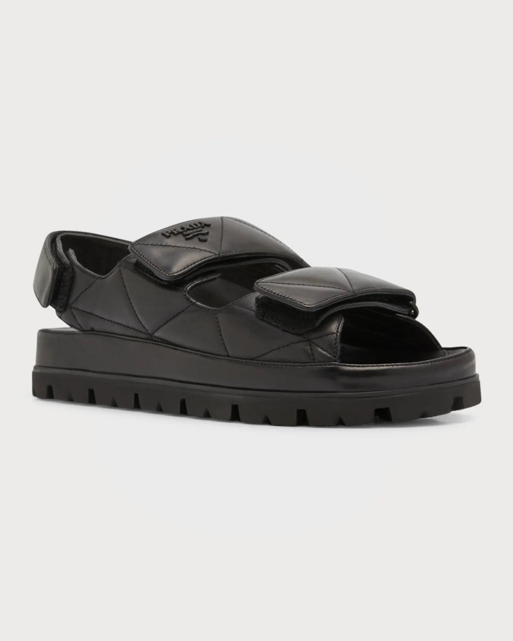 PRADA QUILTED NAPPA LEATHER SLINGBACK COMFORT SANDALS
