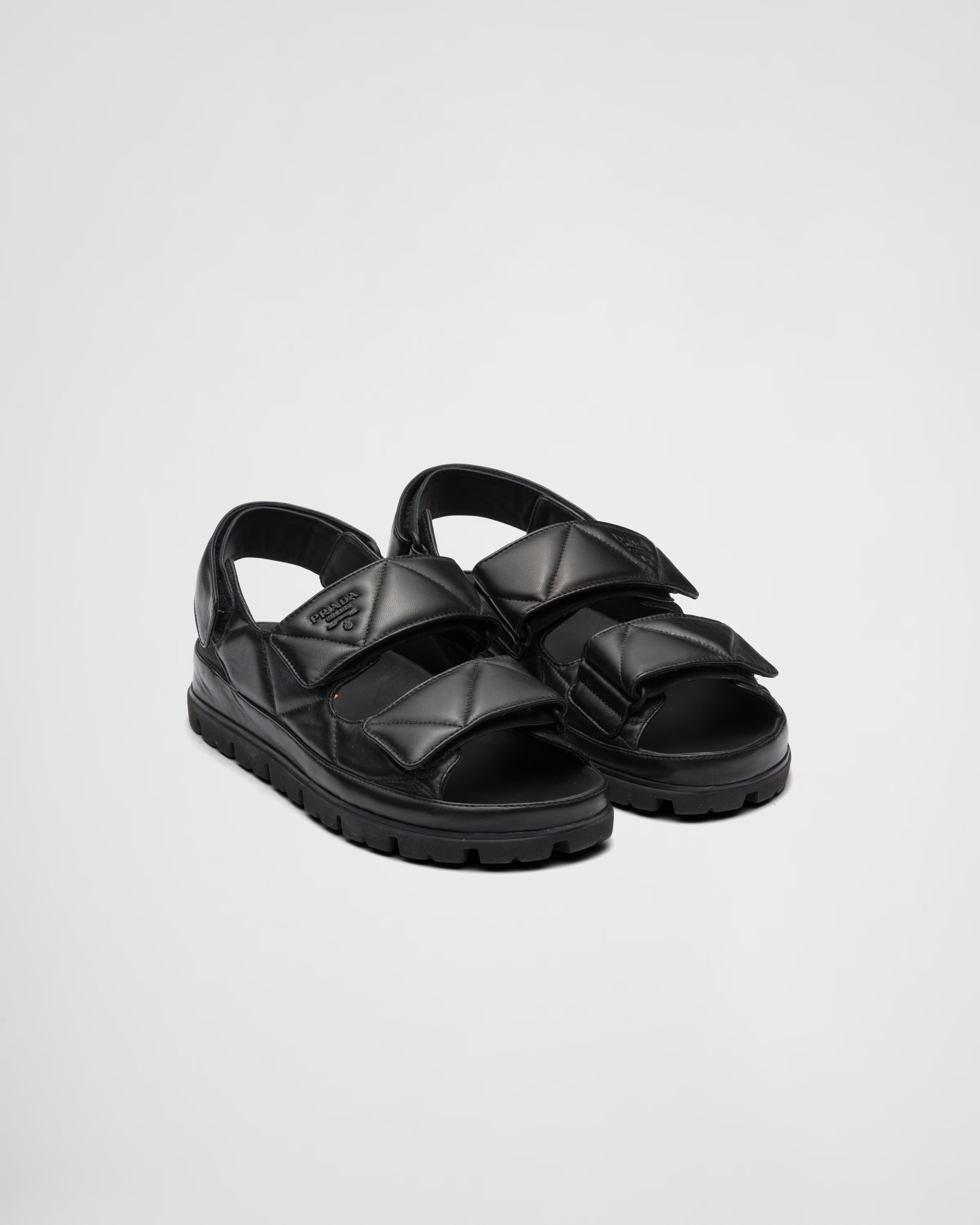 PRADA QUILTED NAPPA LEATHER SLINGBACK COMFORT SANDALS