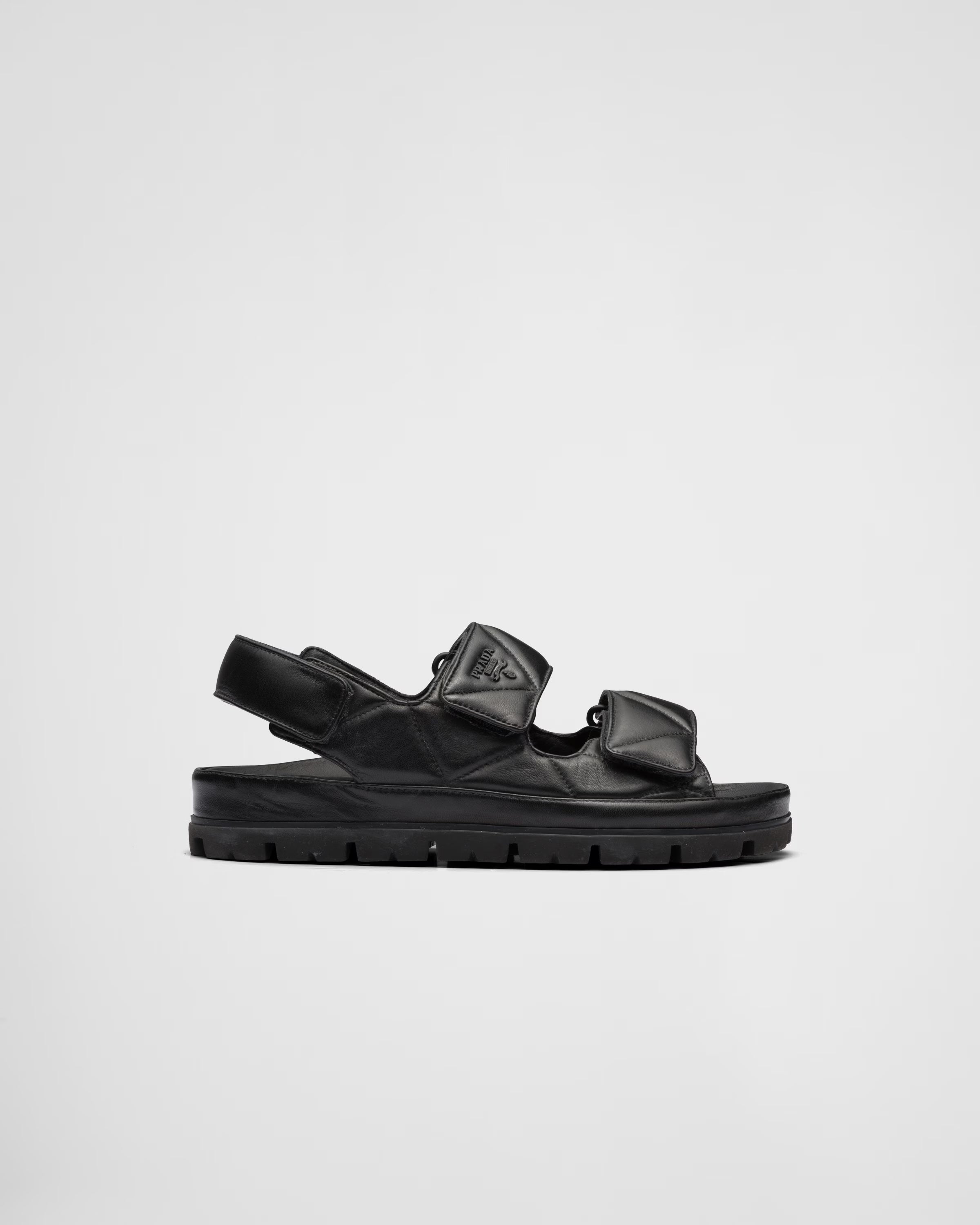 PRADA QUILTED NAPPA LEATHER SLINGBACK COMFORT SANDALS