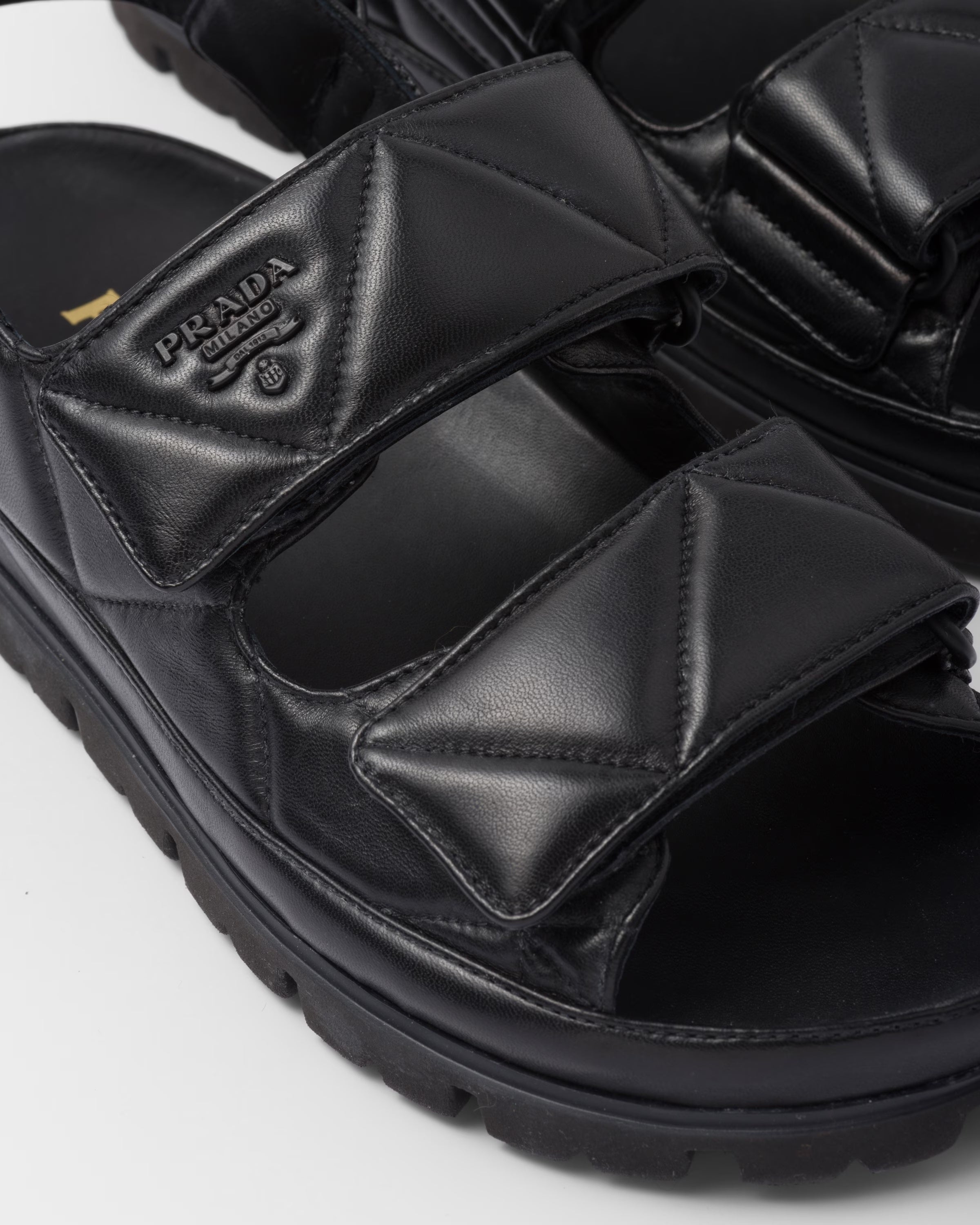 PRADA QUILTED NAPPA LEATHER SLINGBACK COMFORT SANDALS
