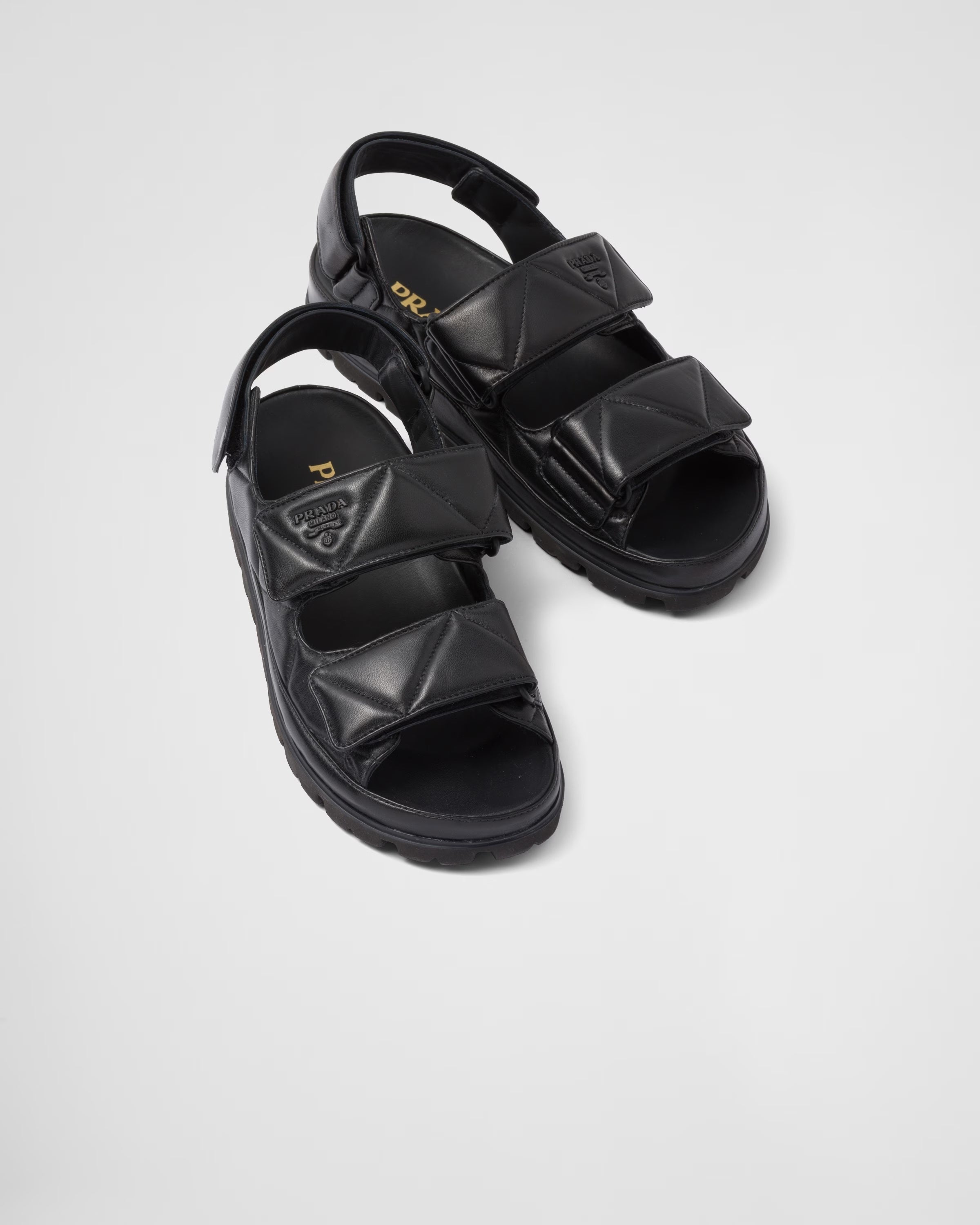 PRADA QUILTED NAPPA LEATHER SLINGBACK COMFORT SANDALS