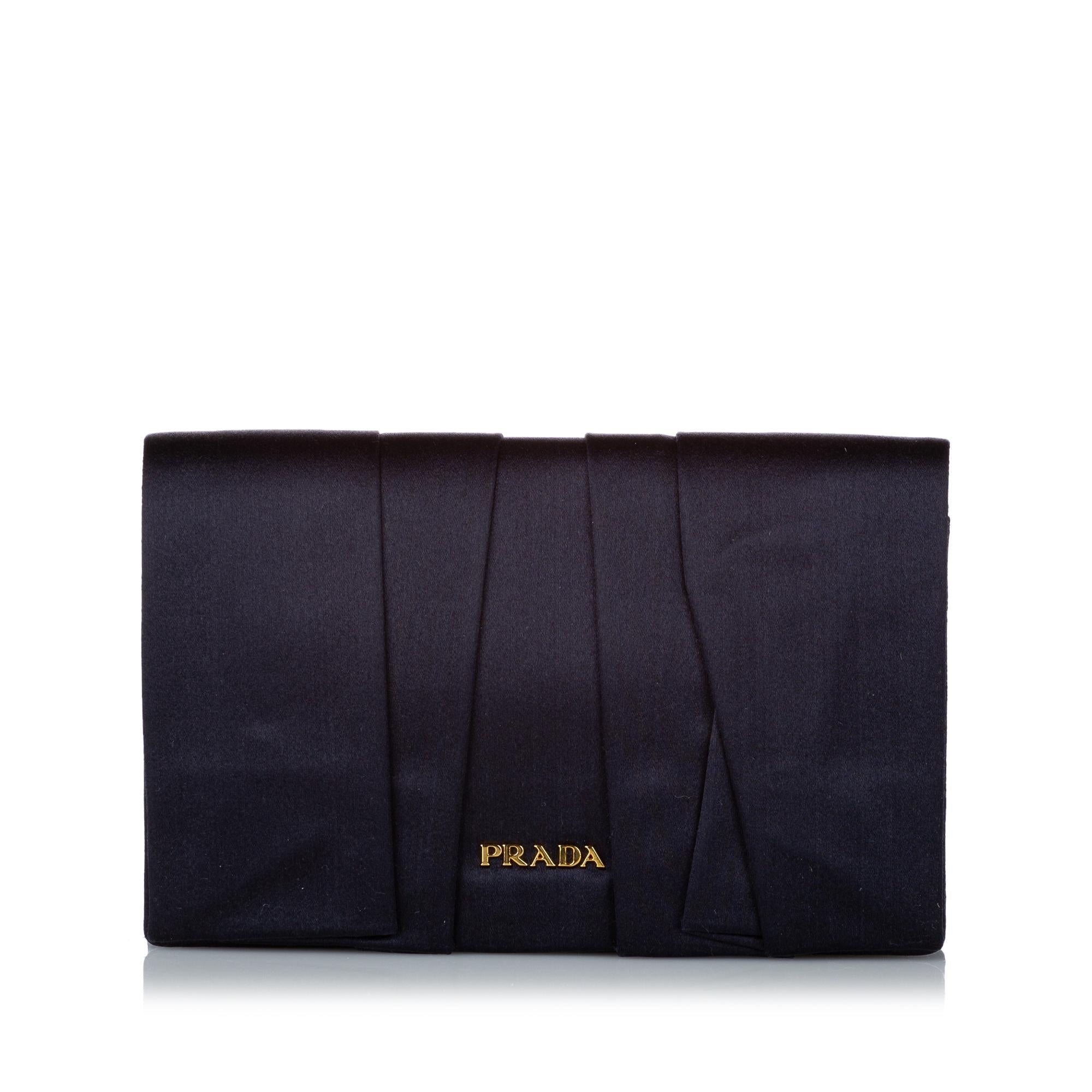 Prada Pleated Satin Clutch Bag (SHG-31019)