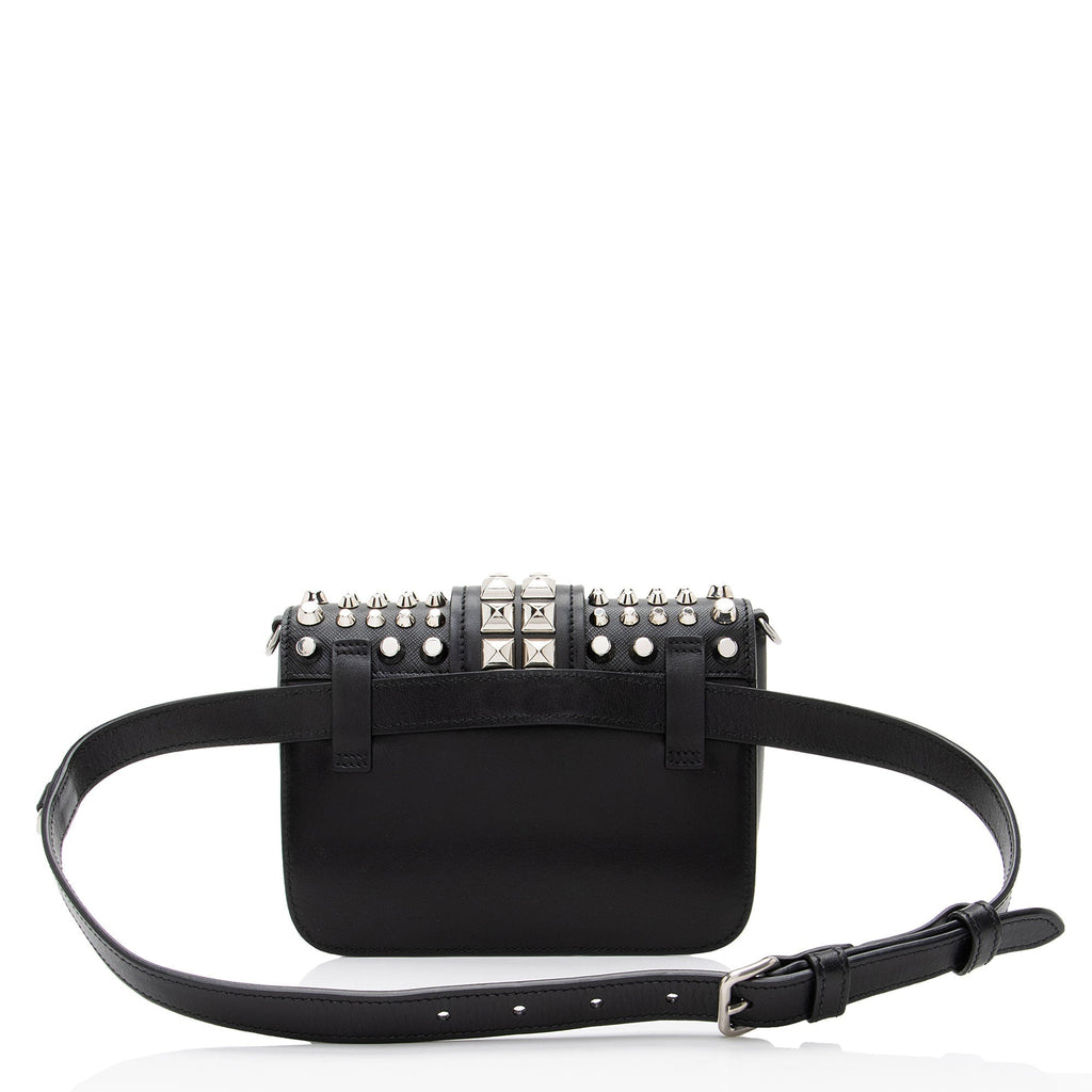 Prada Saffiano Calfskin Studded Cahier Belt Bag