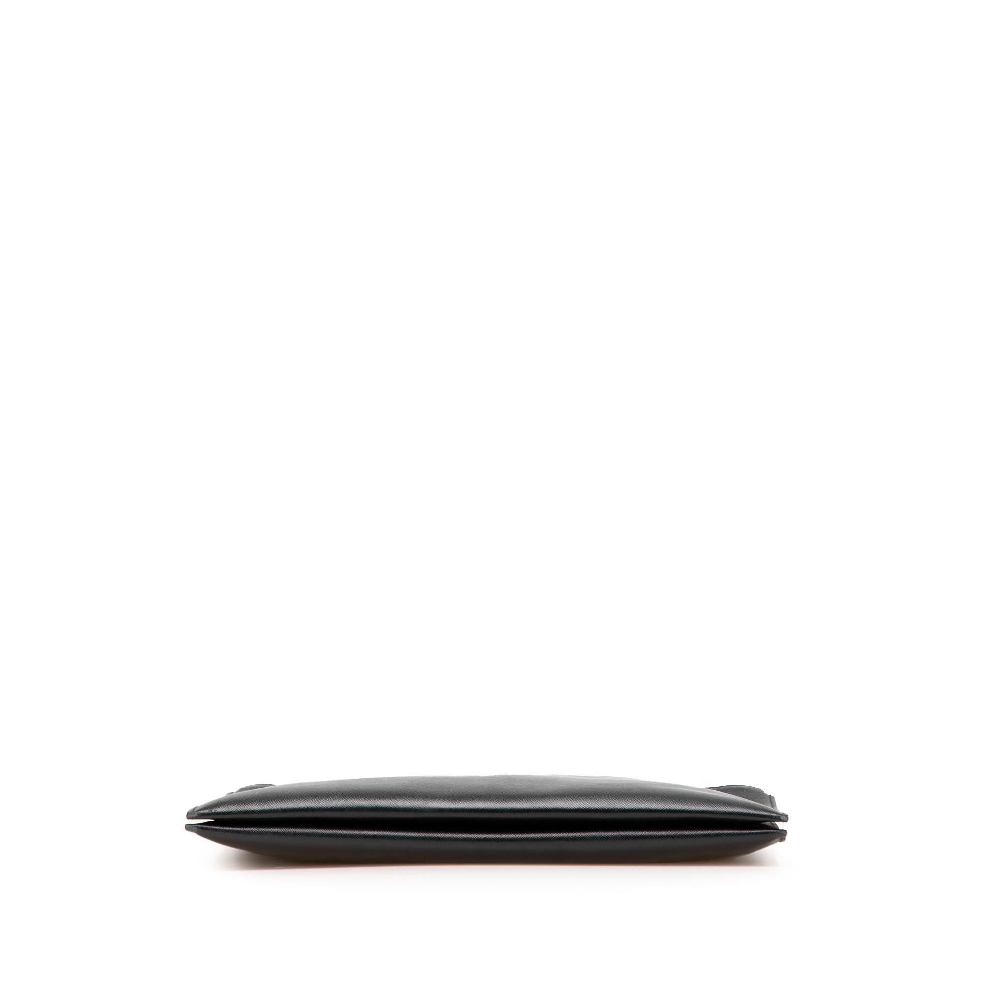 Prada Saffiano Double Zip Clutch