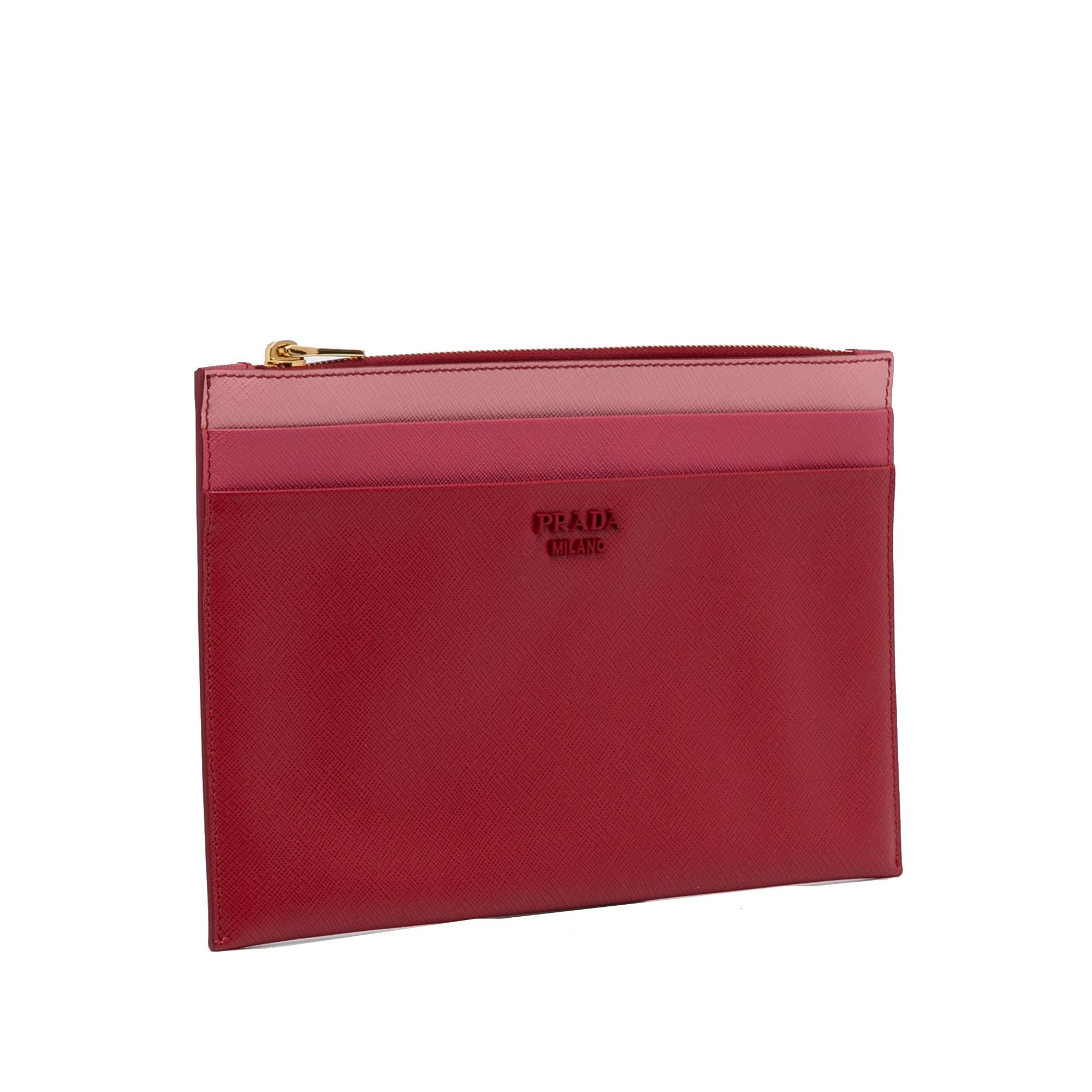 Prada Saffiano Leather Travel Clutch (SHG-dhgDDb)