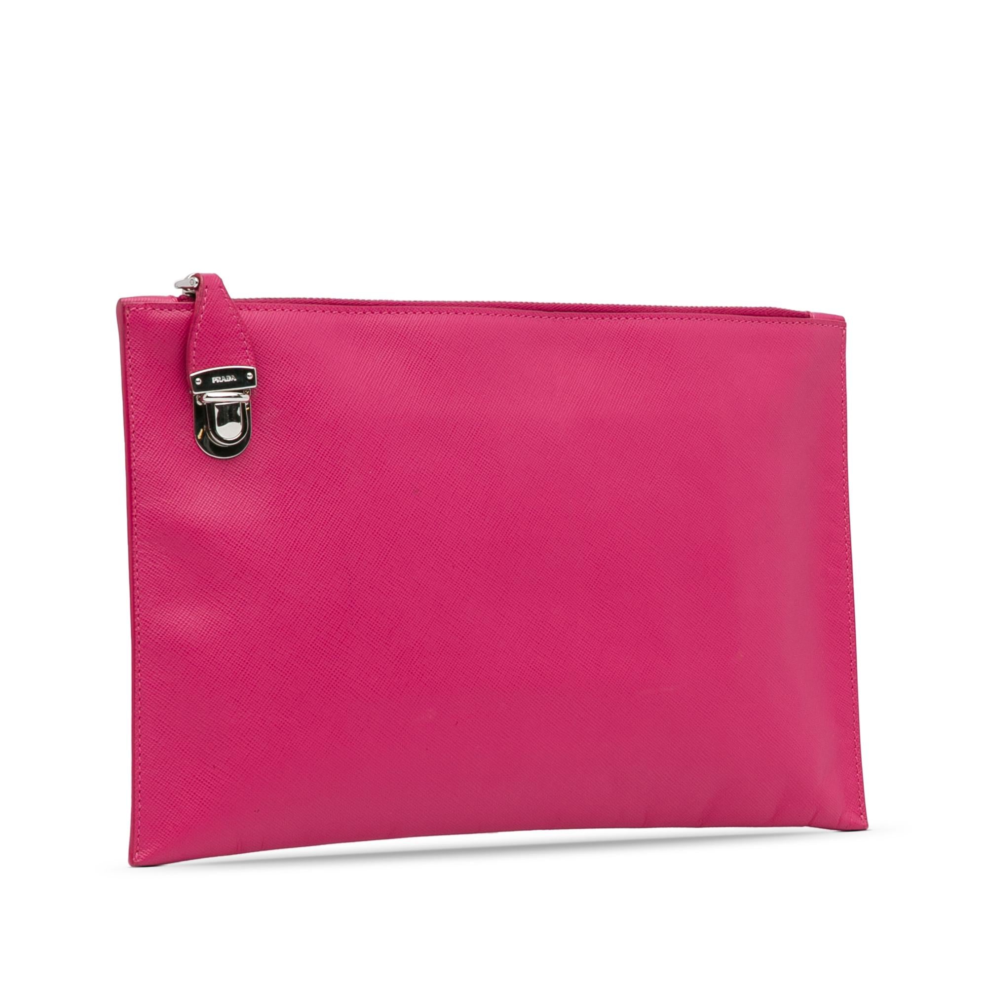 Prada Saffiano Lux Zip Clutch (SHG-aBNCAK)