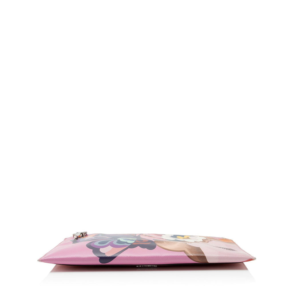 Prada Saffiano Rosso dis Butterfly Clutch