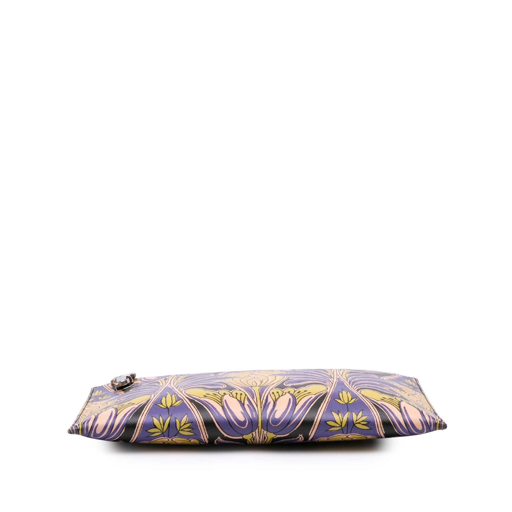 Prada Saffiano Stampa Floral Clutch