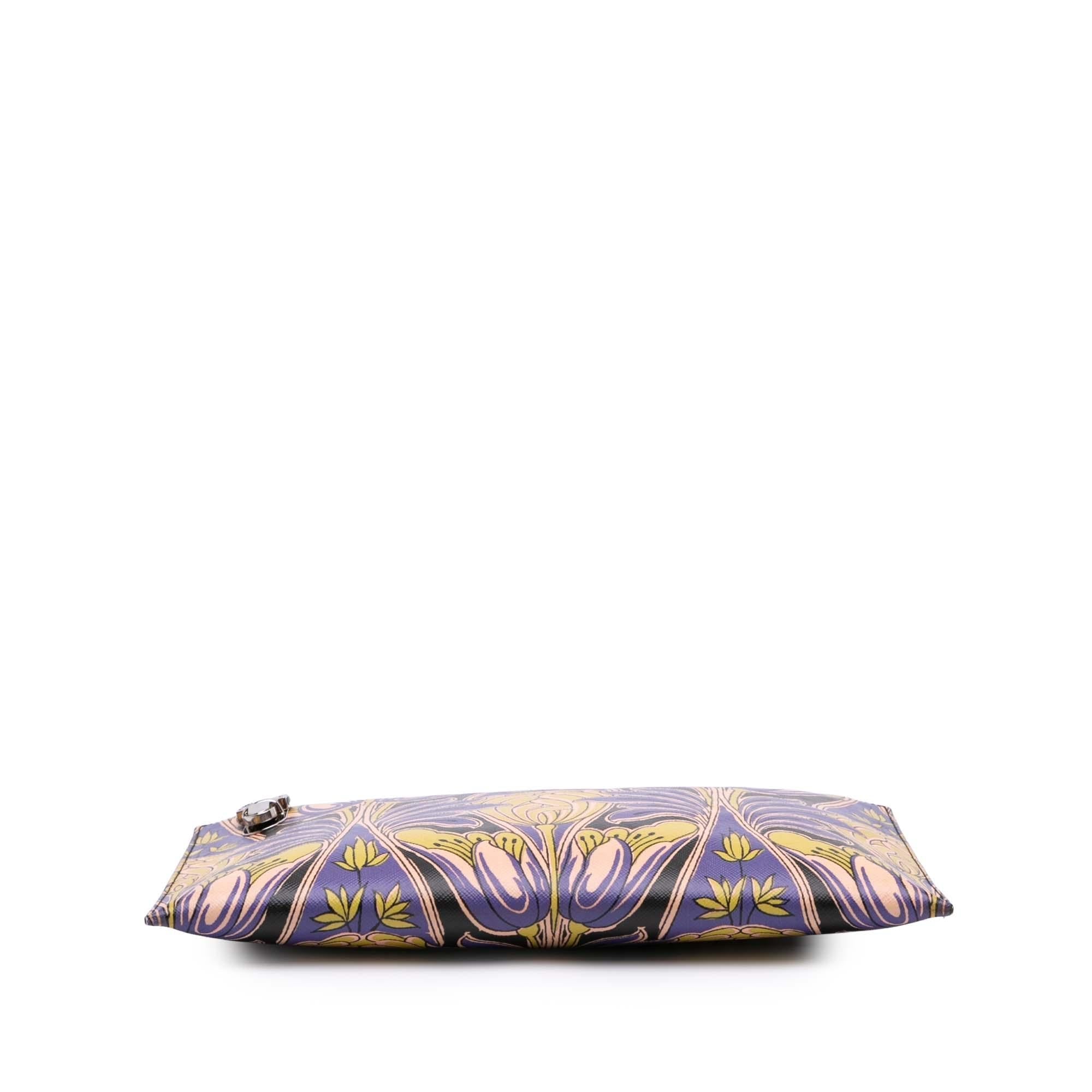 Prada Saffiano Stampa Floral Clutch