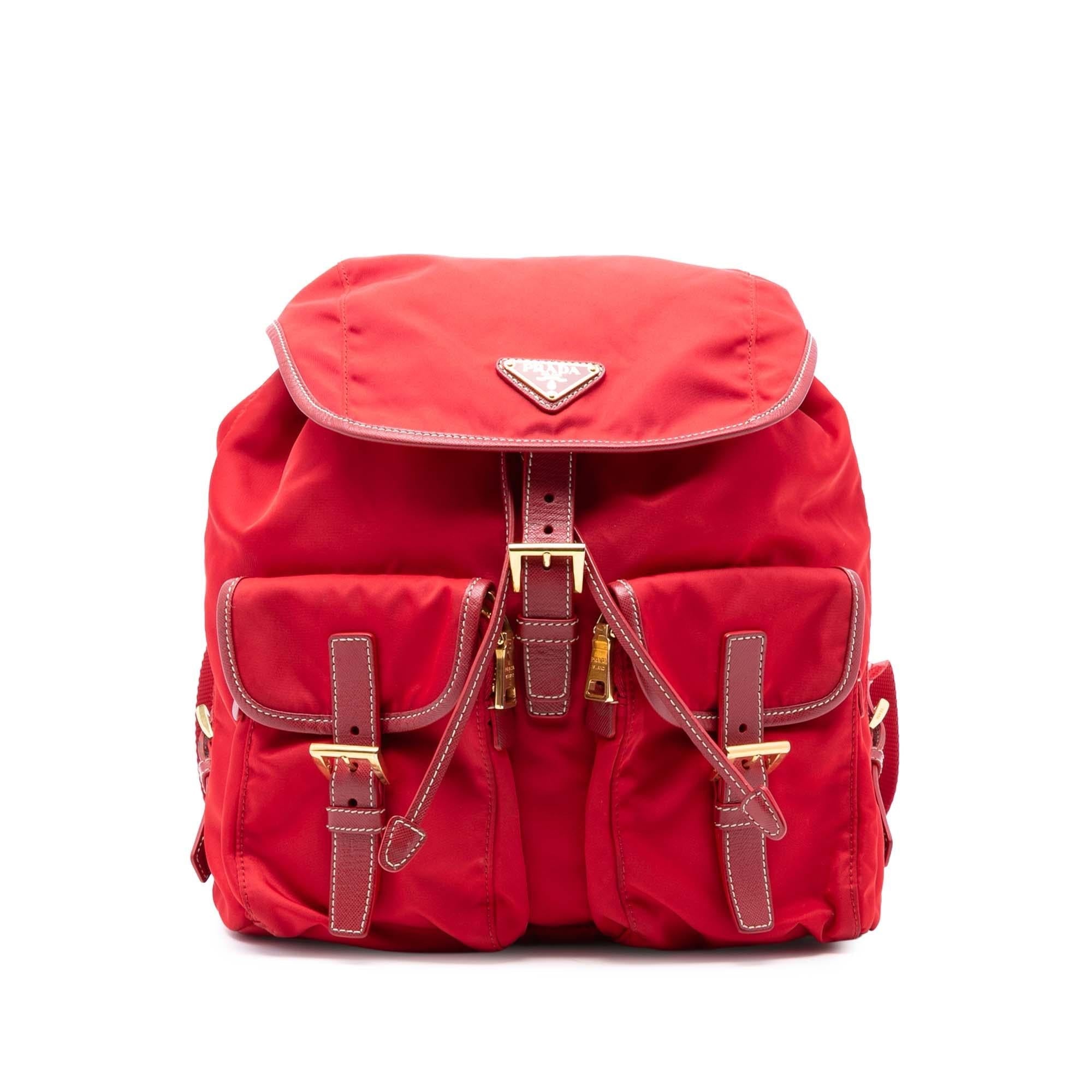 Prada Saffiano Trimmed Tessuto Backpack