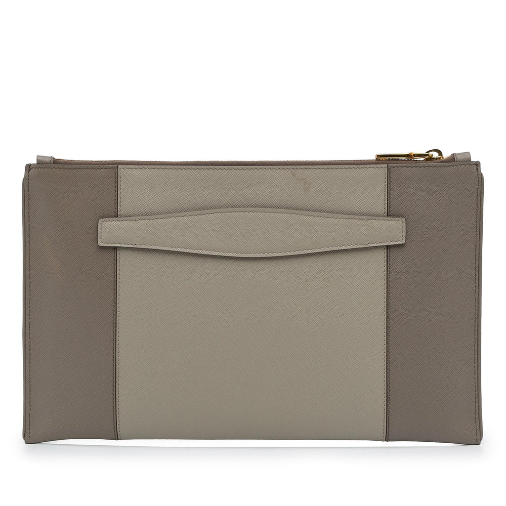 Prada Saffiano Zip Clutch (SHG-w9pW4U)